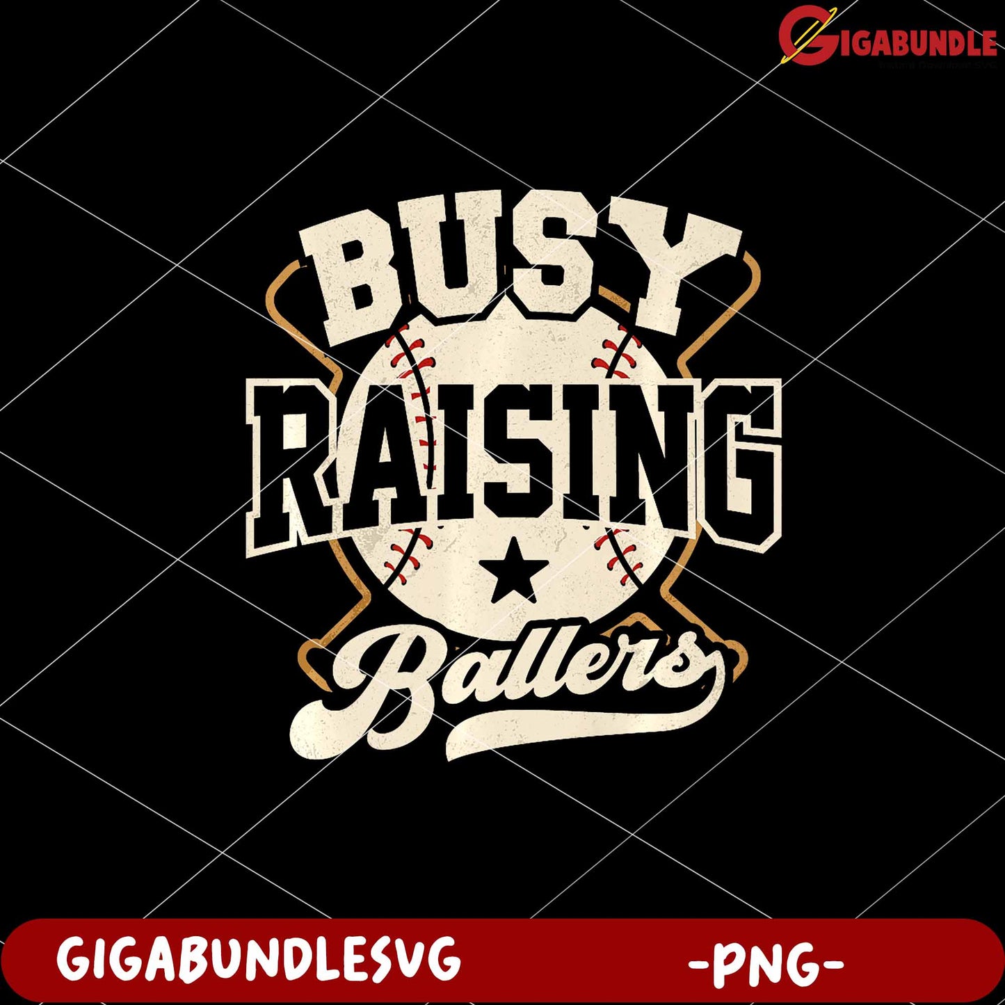 Busy Raising Ballers Baseball Team Design PNG Product