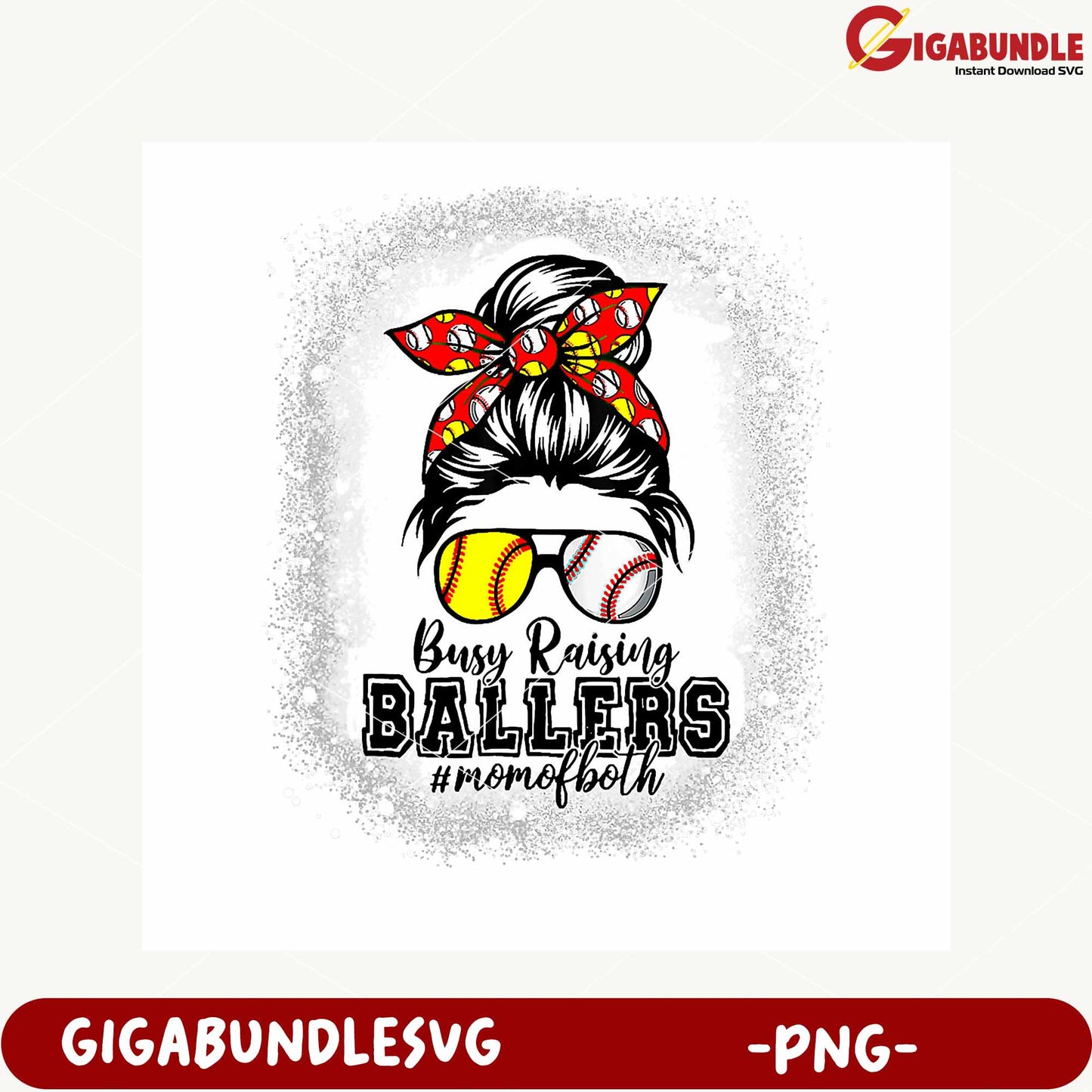 Busy Raising Ballers Mom Life PNG Graphic Design