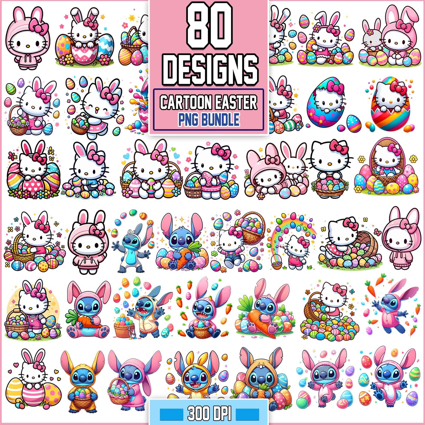 Bundle Cartoon Easter Png, Happy Easter