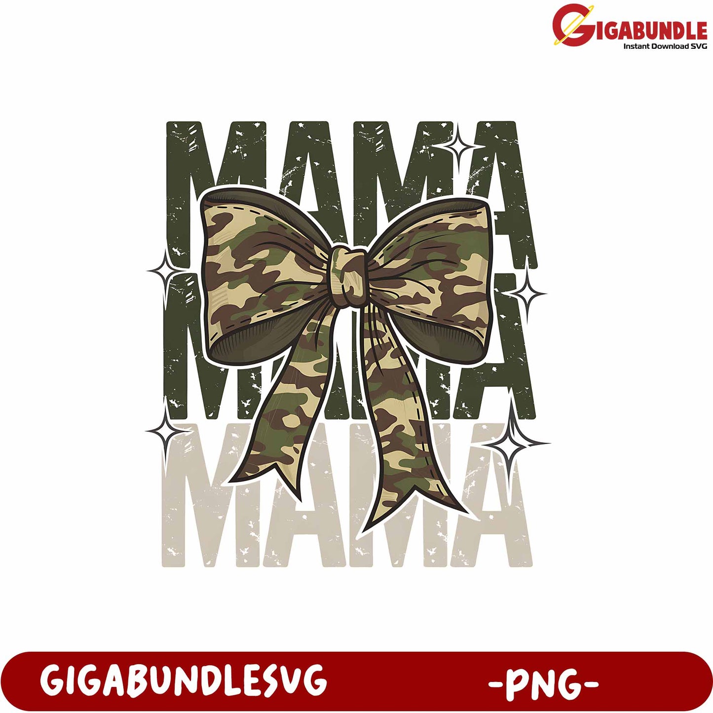 Camo Bow Mama Design for Creative Projects in PNG Format