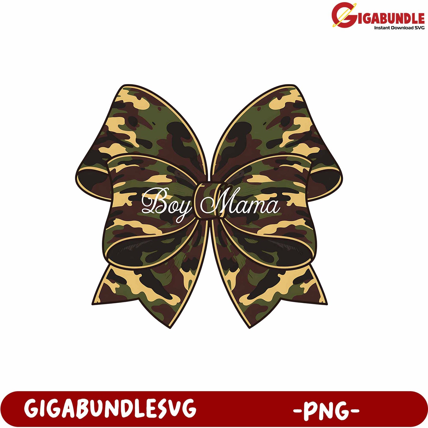 Camouflage Bow Graphic for Boy Mama in PNG Format Download