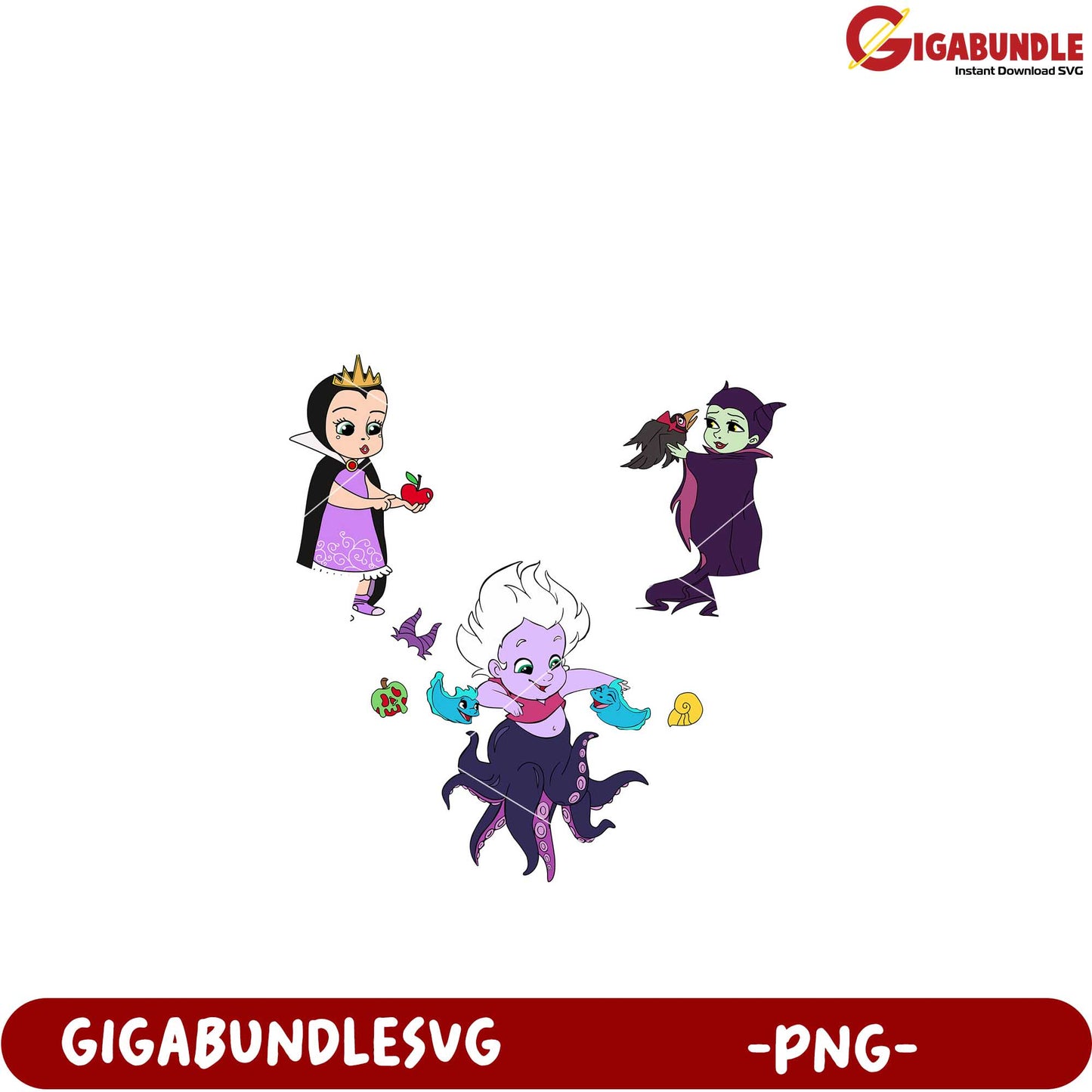 Charming Cartoon Villains Fun Design for Kids PNG