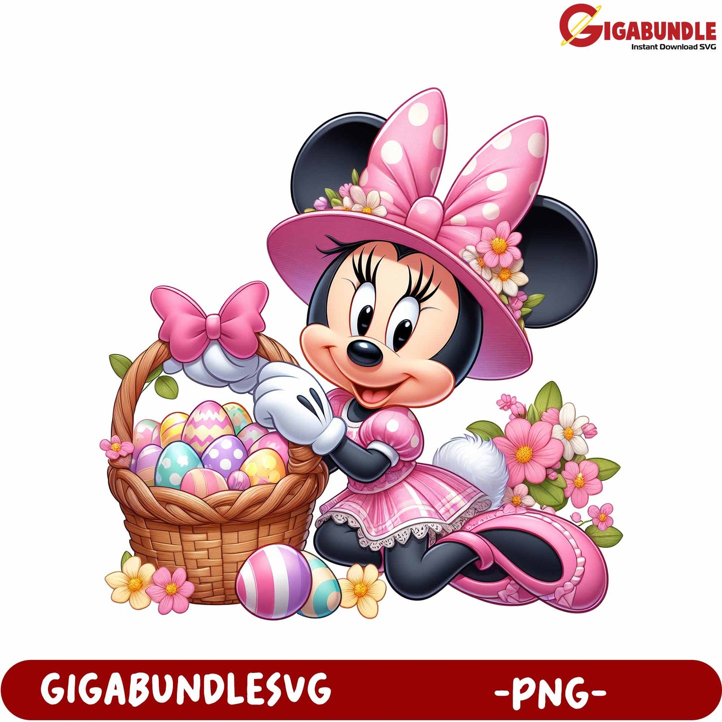 Charming Easter Bunny Basket PNG Design for Spring Celebrations