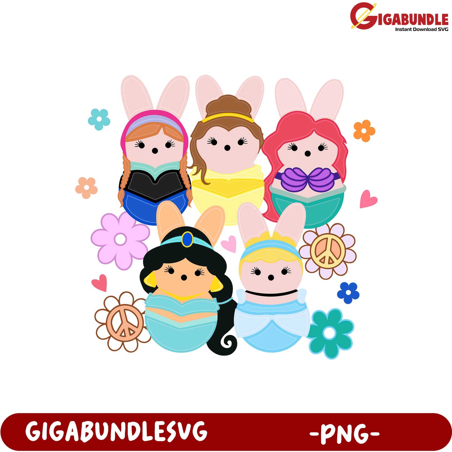 Charming Princess Bunny PNG Designs for Cute Crafting Projects