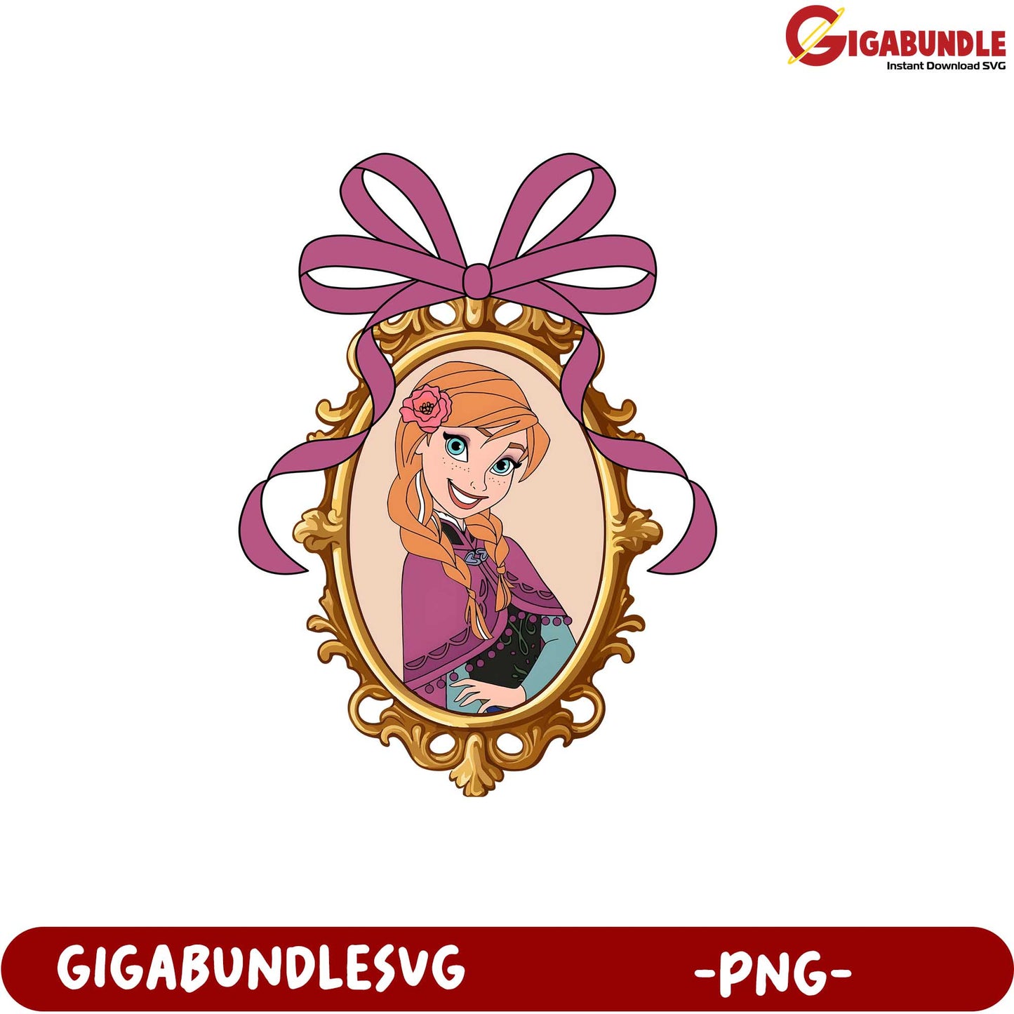 Charming Princess Portrait PNG for Craft and Design Projects
