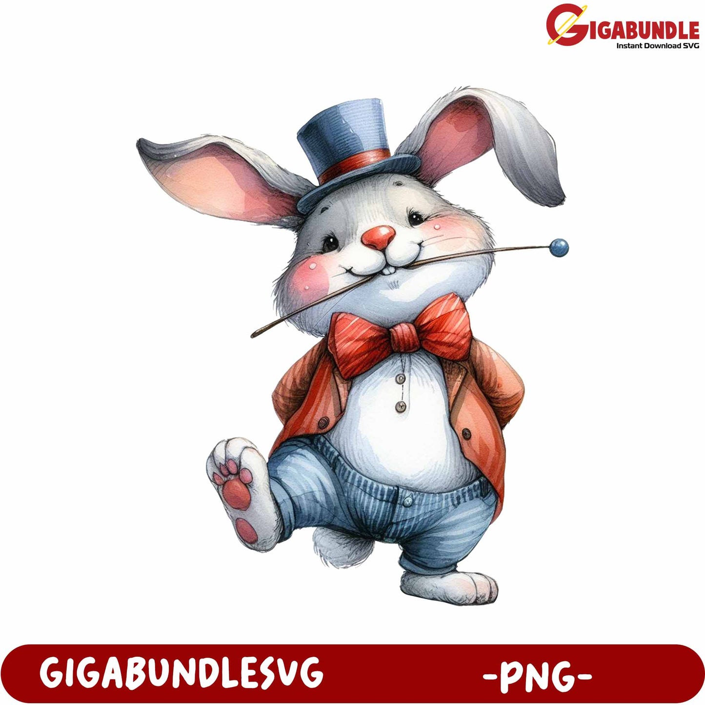 Charming Vintage Rabbit Character PNG for Creative Projects