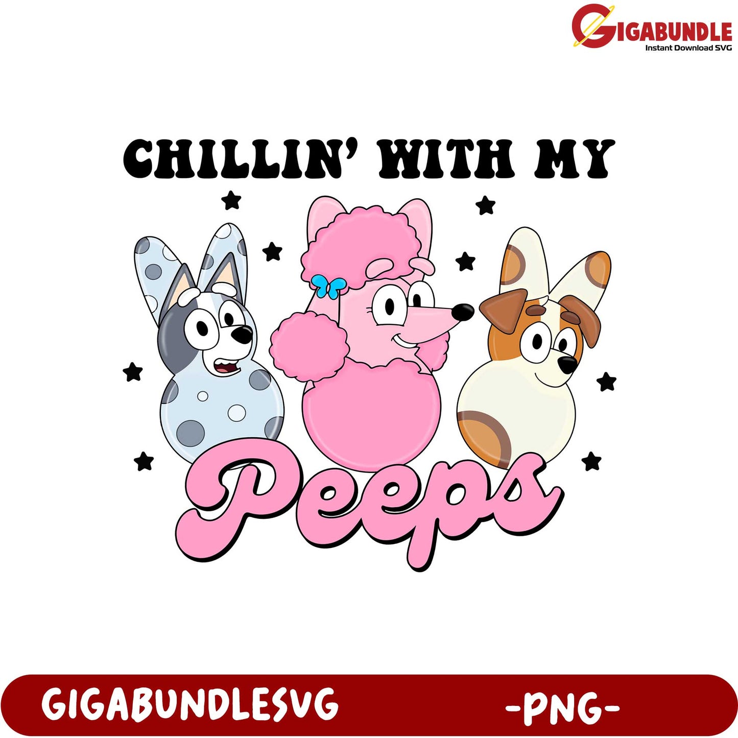 Chillin' with My Peeps Cute Animal PNG Graphic Design
