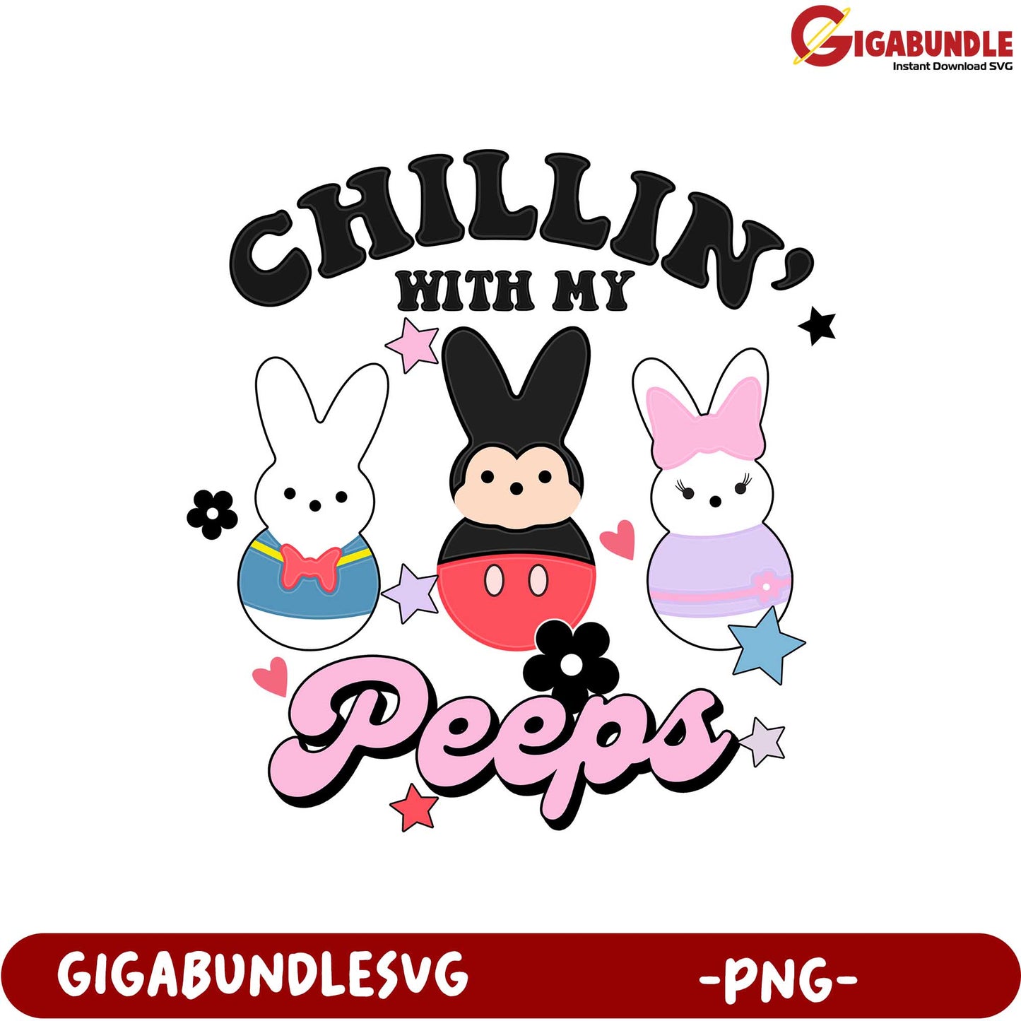 Chillin' with My Peeps Cute Tsum Tsum PNG Design for Crafts
