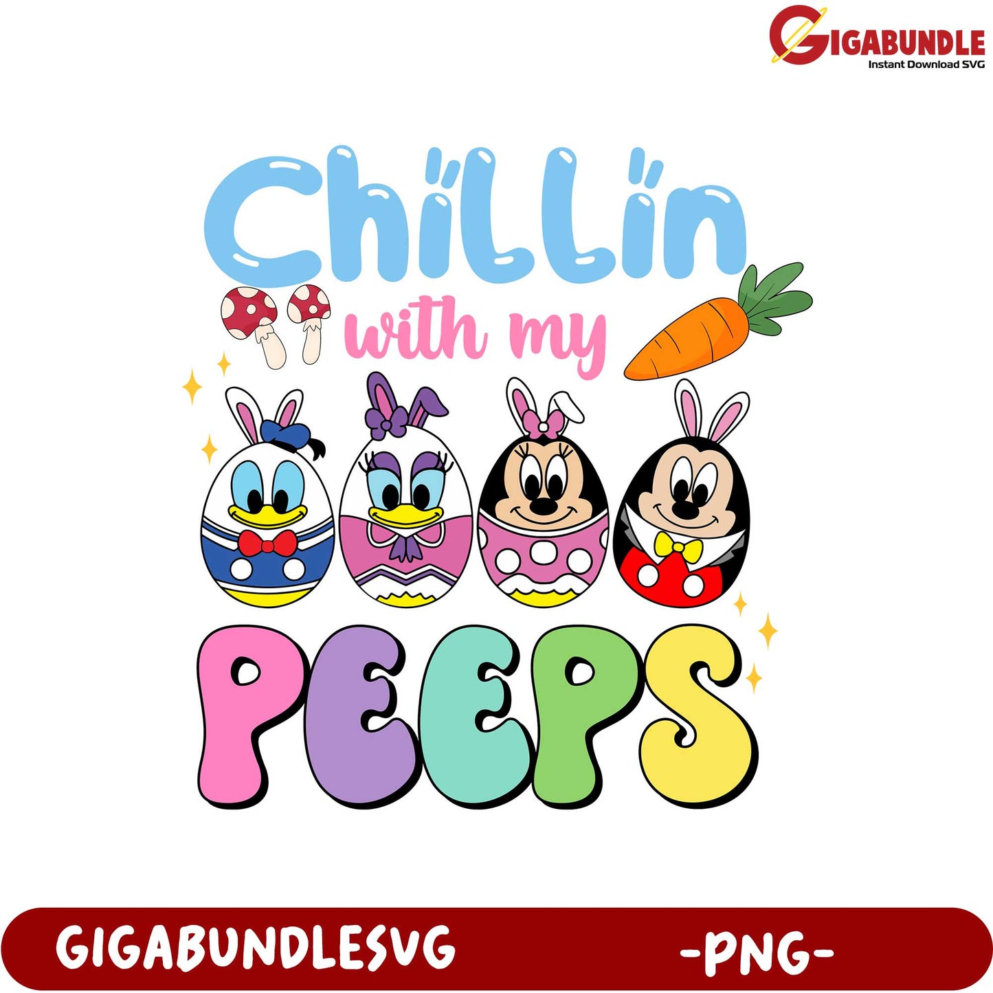 Chillin' with My Peeps PNG Fun Easter Character Design