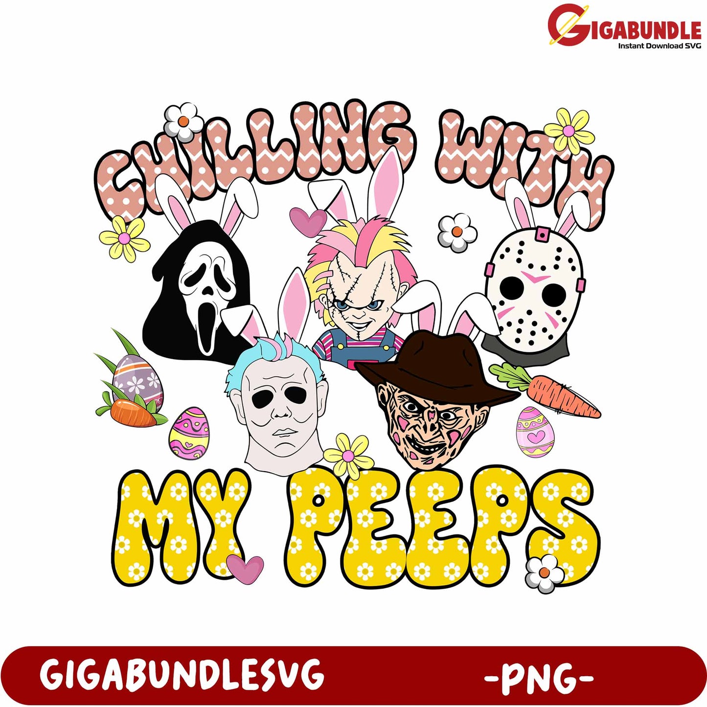 Chilling With My Peeps PNG Design for Halloween and Spring