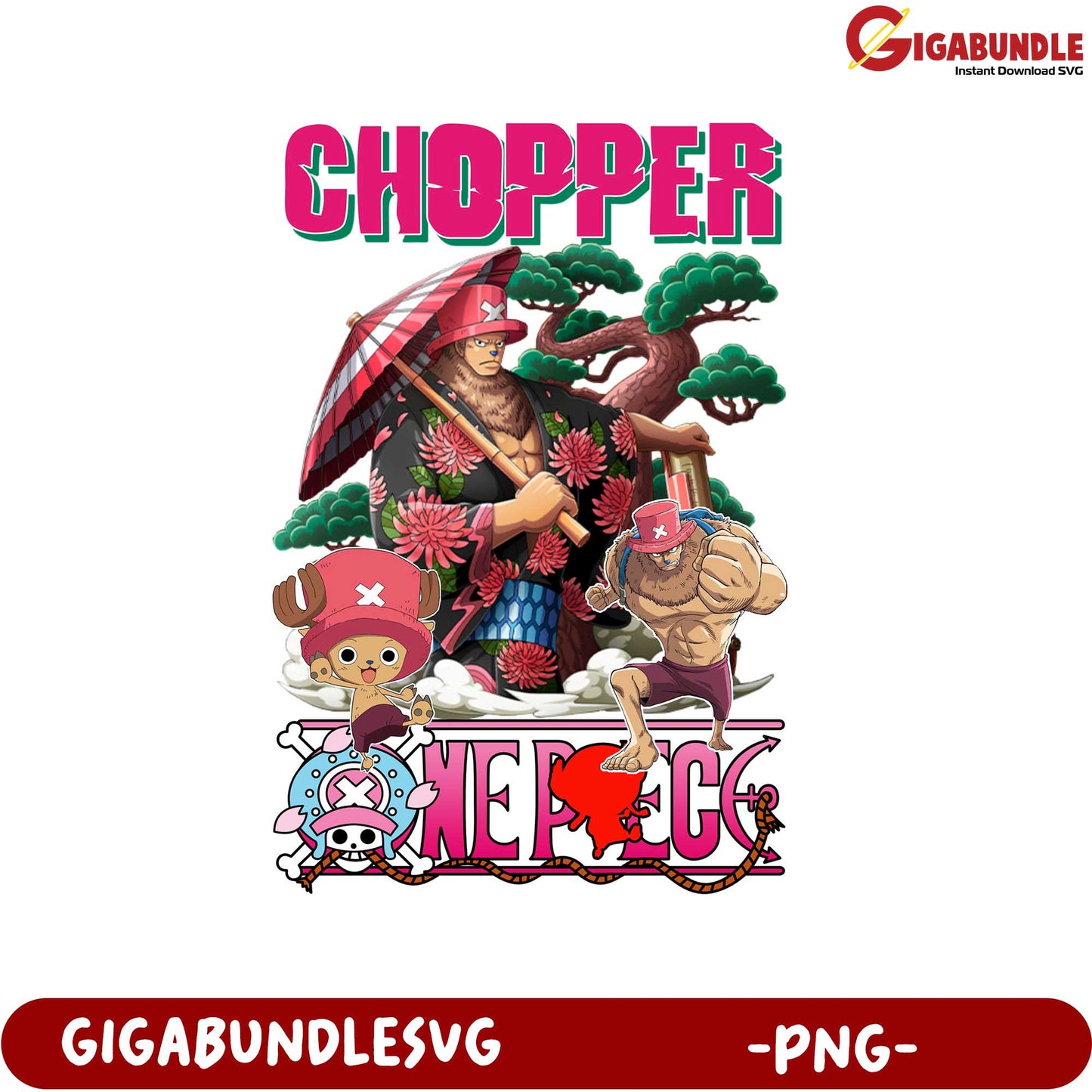 Chopper One Piece PNG Art Featuring Colorful Characters Design