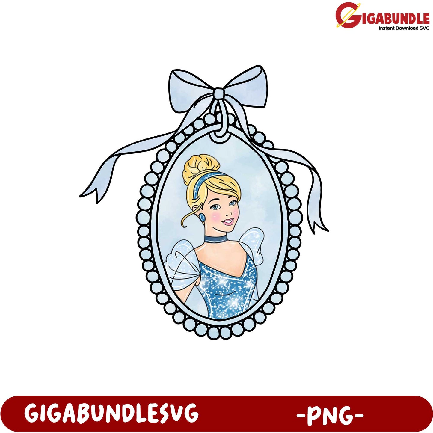 Cinderella Portrait PNG for Crafting and Design Projects Online