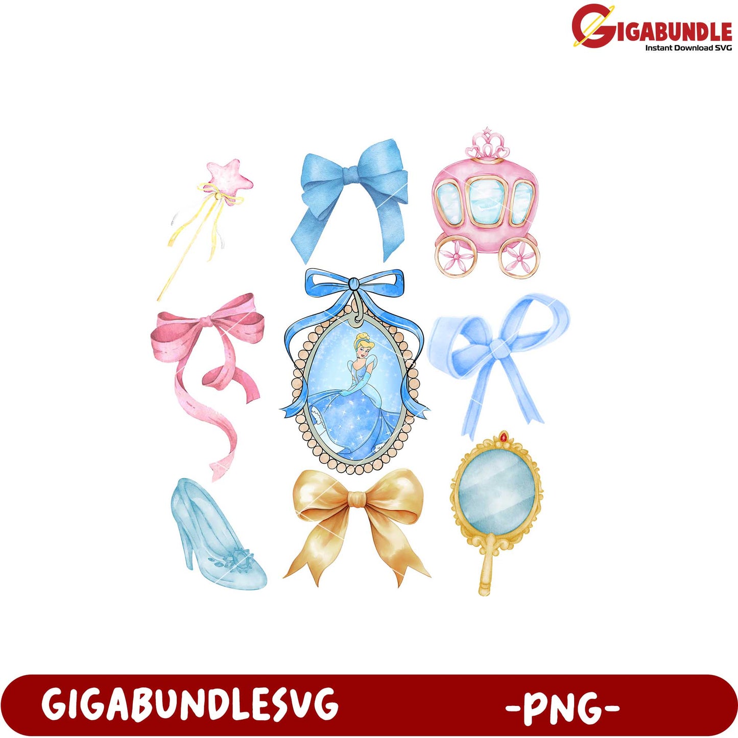 Cinderella Theme Graphic Collection PNG Format Download
