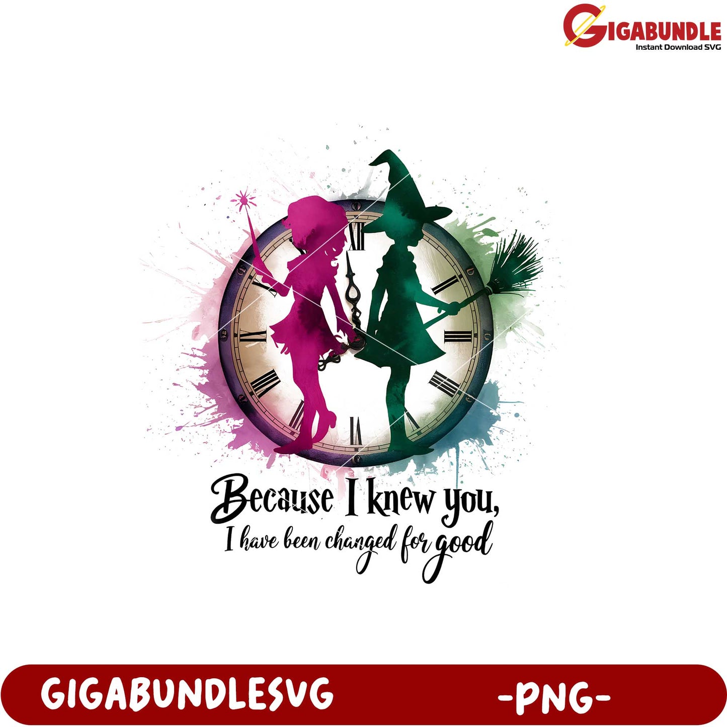 Colorful Clock Design Because I Knew You PNG Art