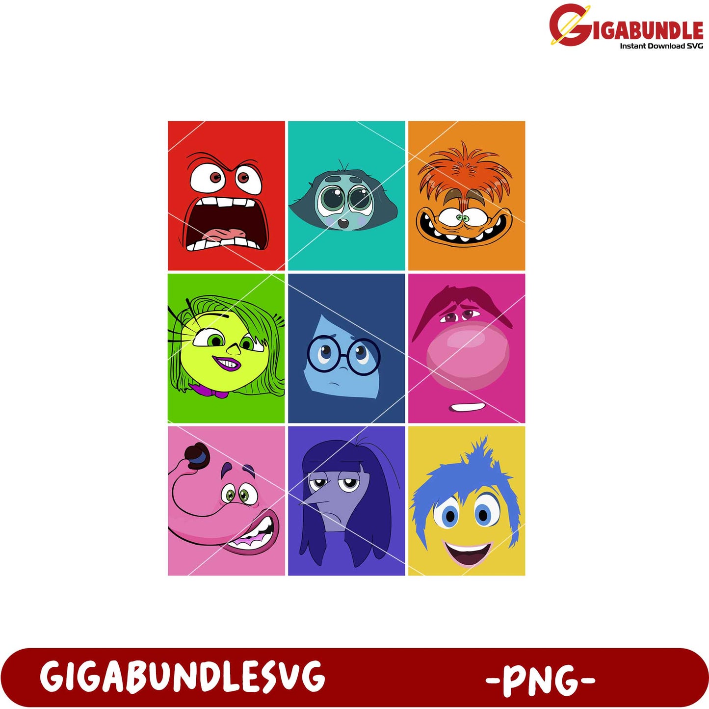 Colorful Emotion Faces PNG Graphic for Digital Use