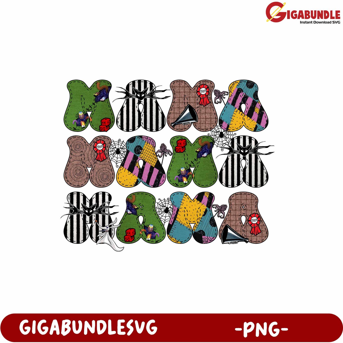 Colorful Halloween Themed PNG Product Image for Crafting Projects