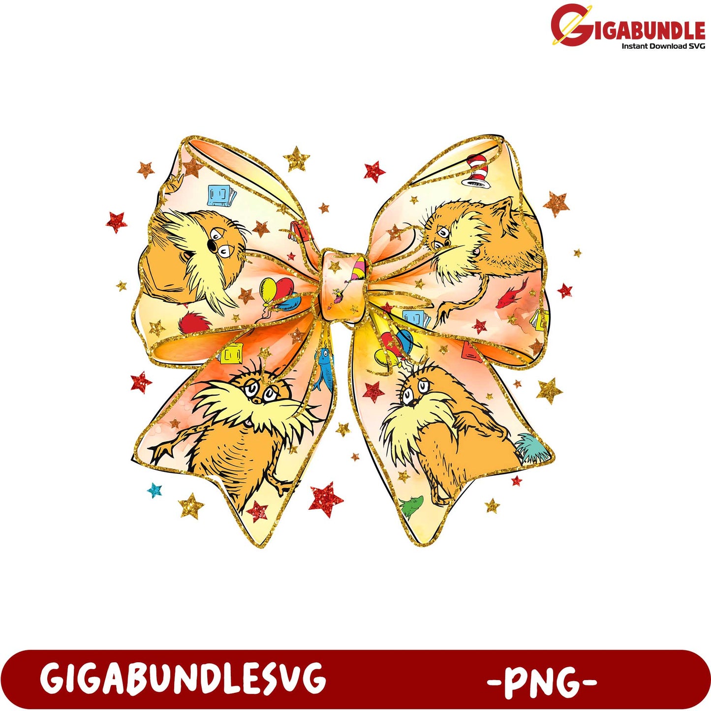Colorful Lorax Bow PNG - Fun Printable Clipart for Crafts