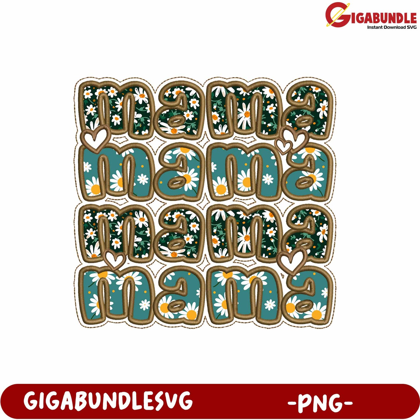 Colorful Mama Design with Floral Elements for Creative Projects PNG