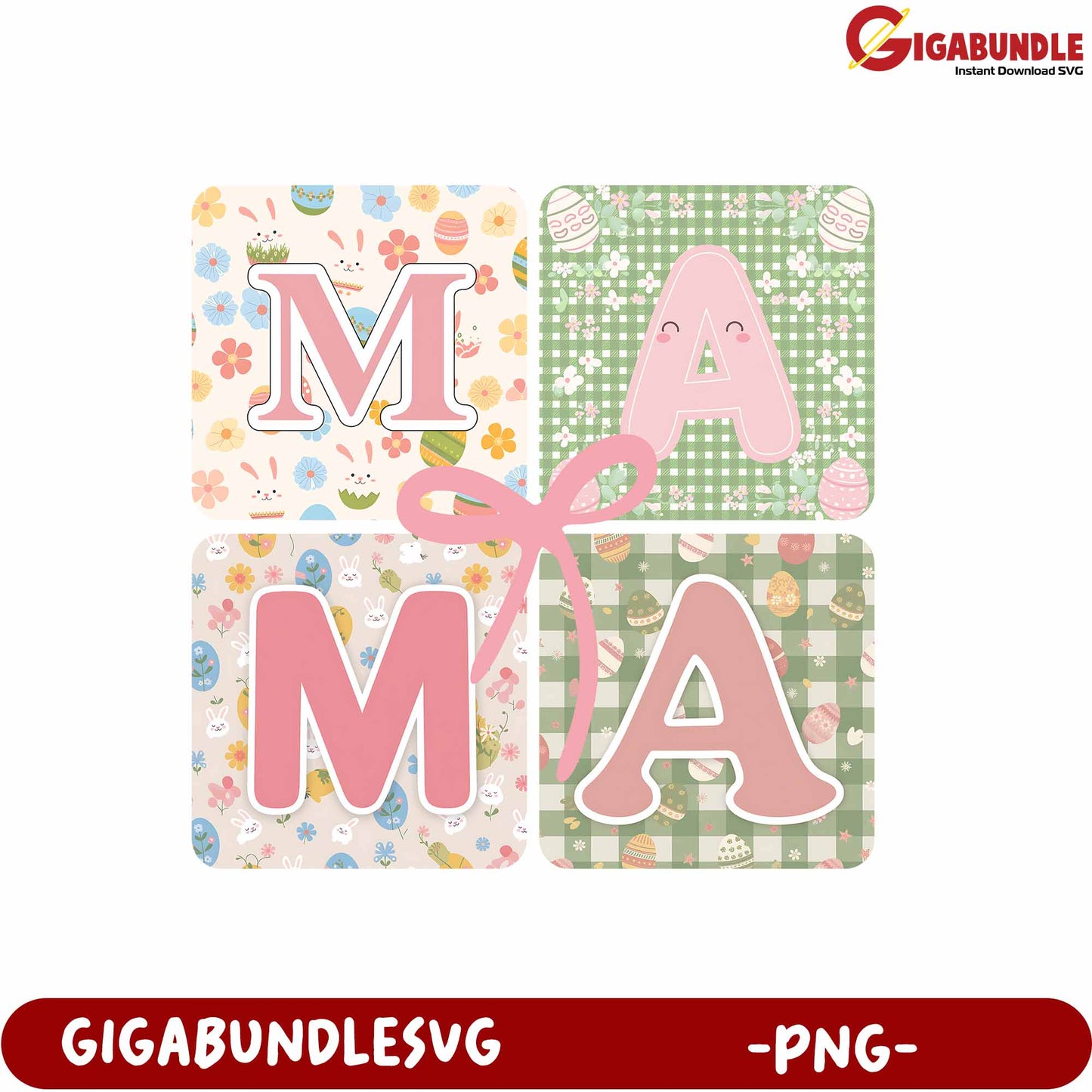 Colorful Mama Letter Blocks PNG for Crafting and Design Projects