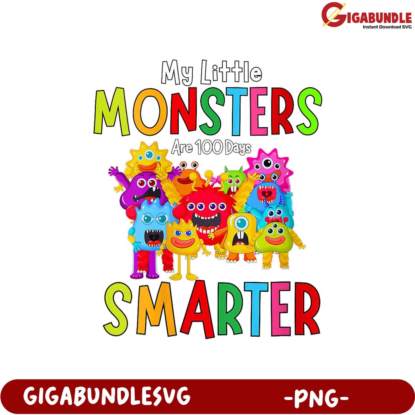 Colorful Monsters Design for 100 Days Smarter Celebrations