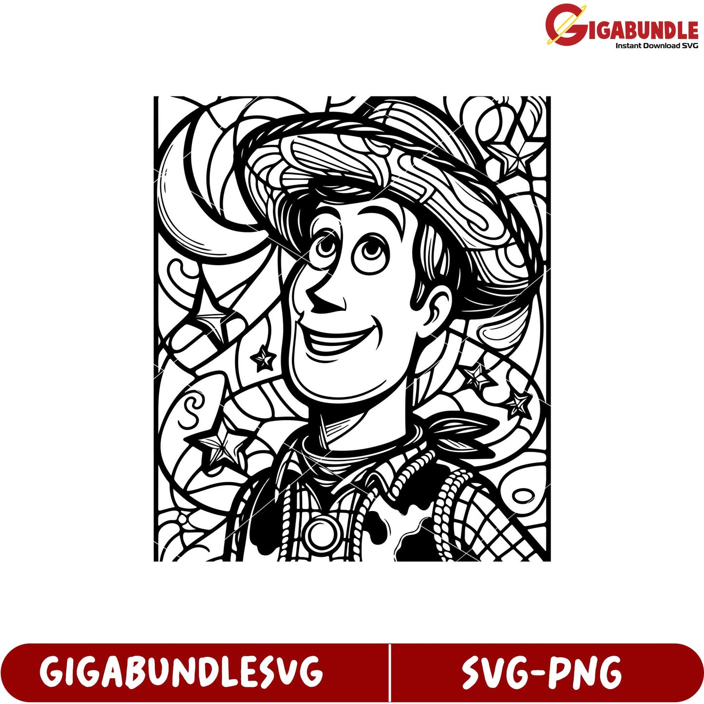 Colorful SVG Coloring Page of a Joyful Cowboy Character Design