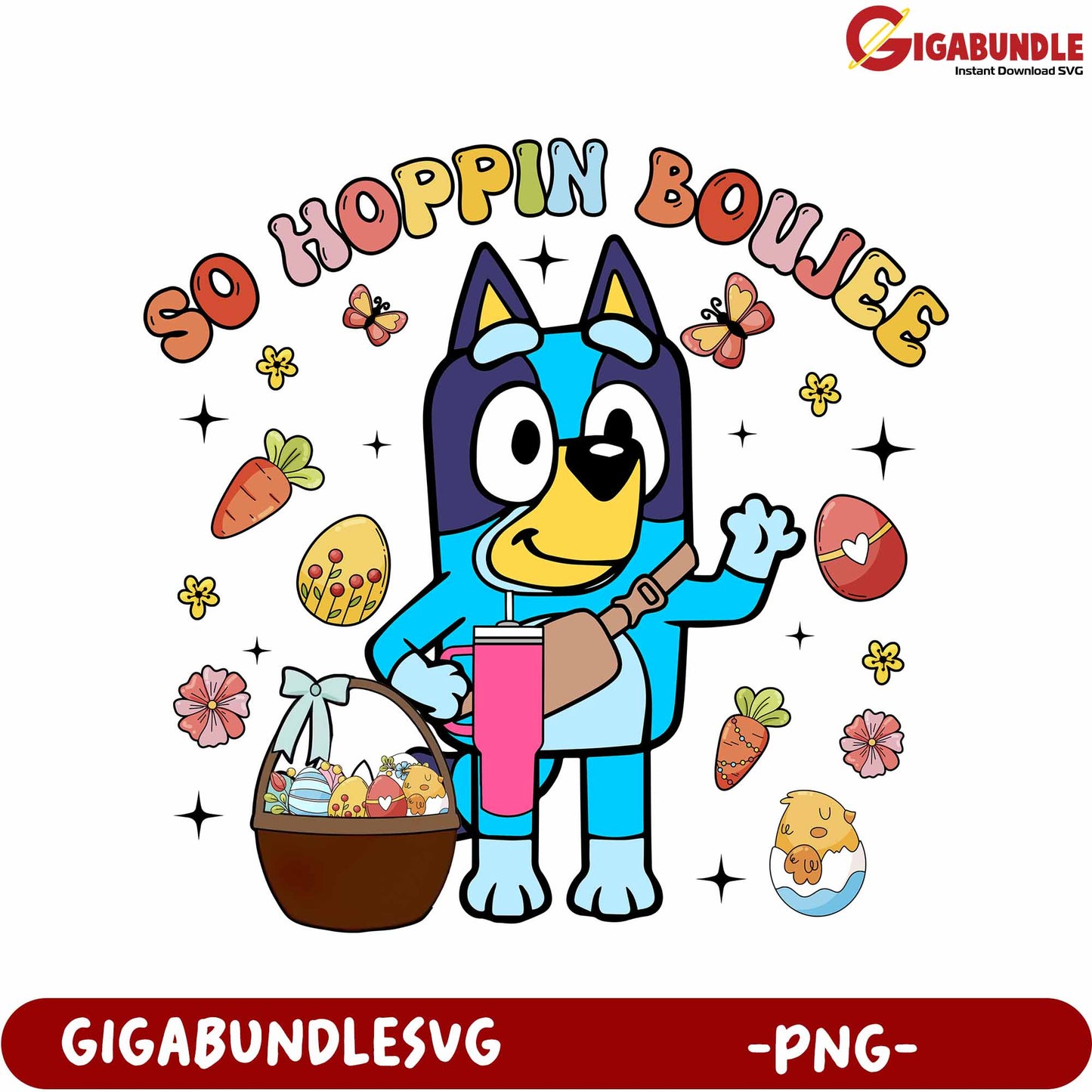 Colorful So Hoppin Boujee Character PNG for Fun Designs