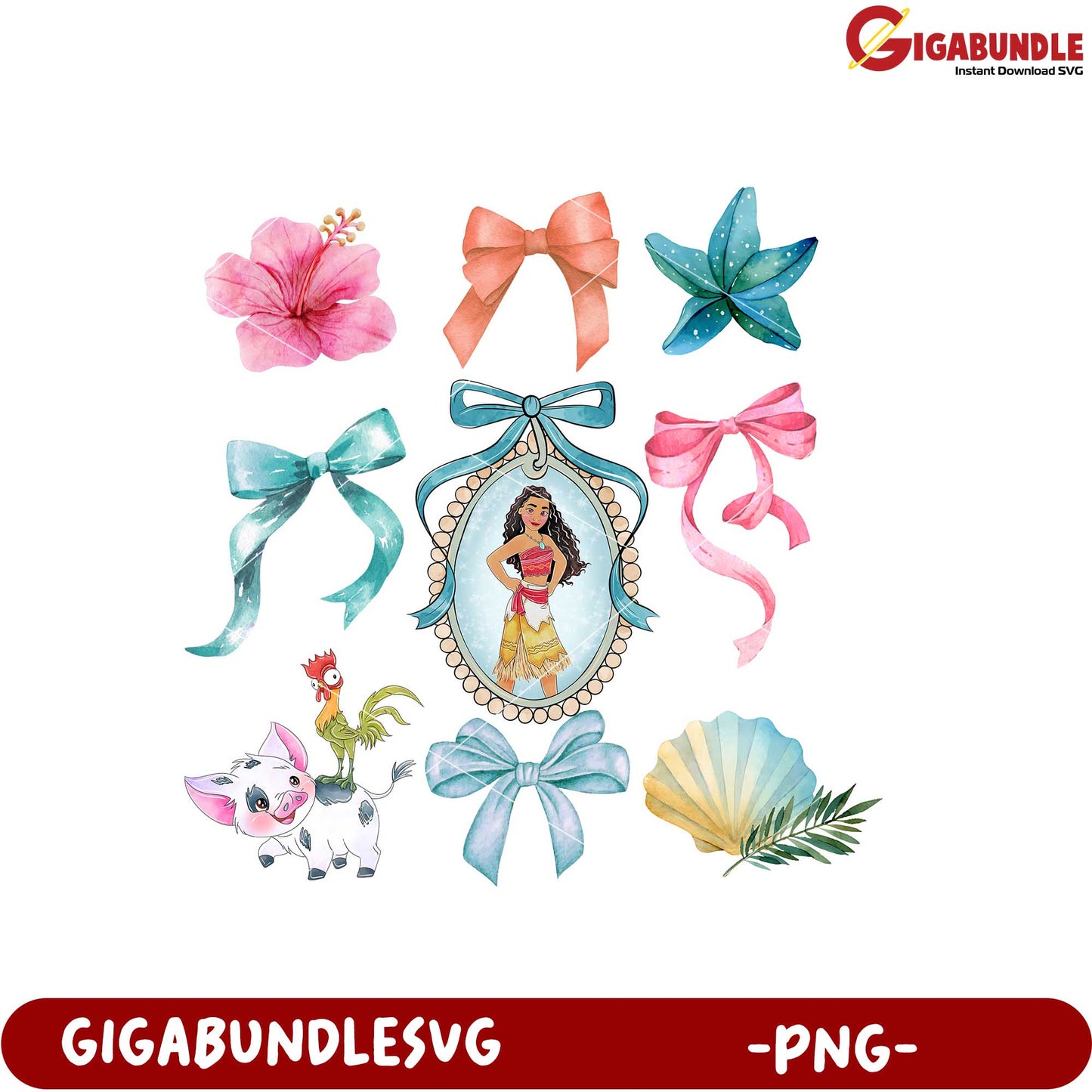 Colorful Tropical PNG Elements for Crafts and Designs