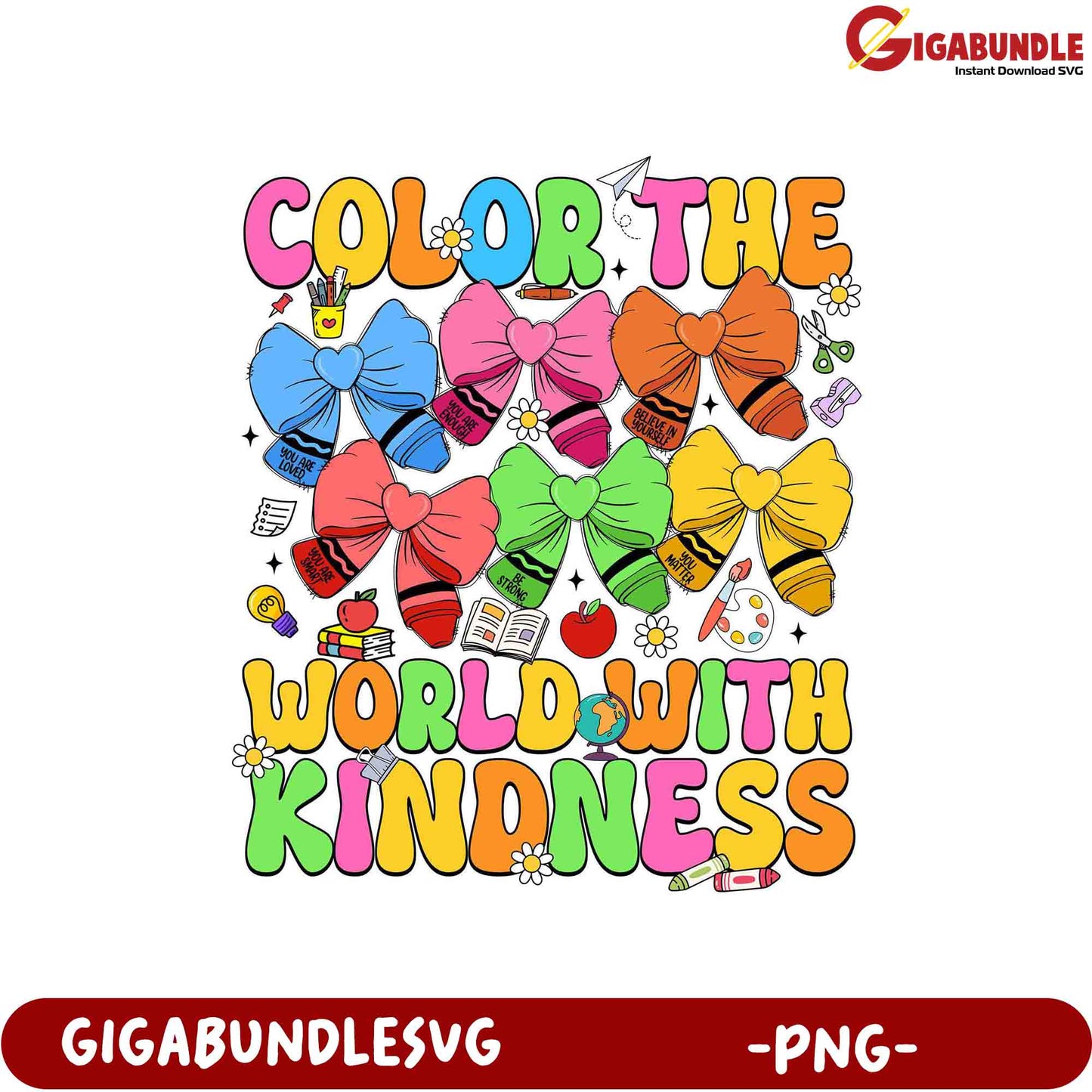 Color the World with Kindness PNG Design for Creatives