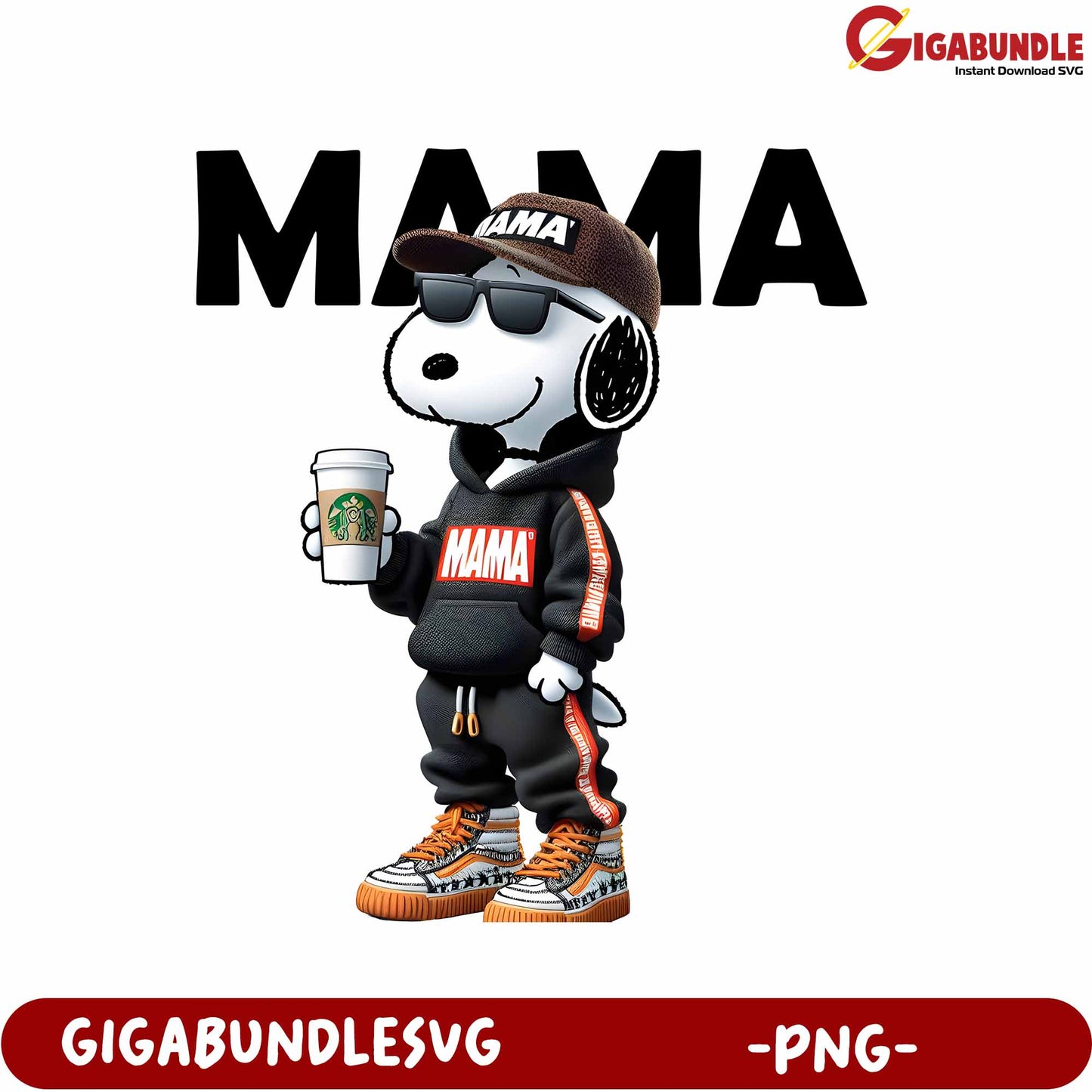 Cool Mama Dog Character PNG Graphic for Fun Designs