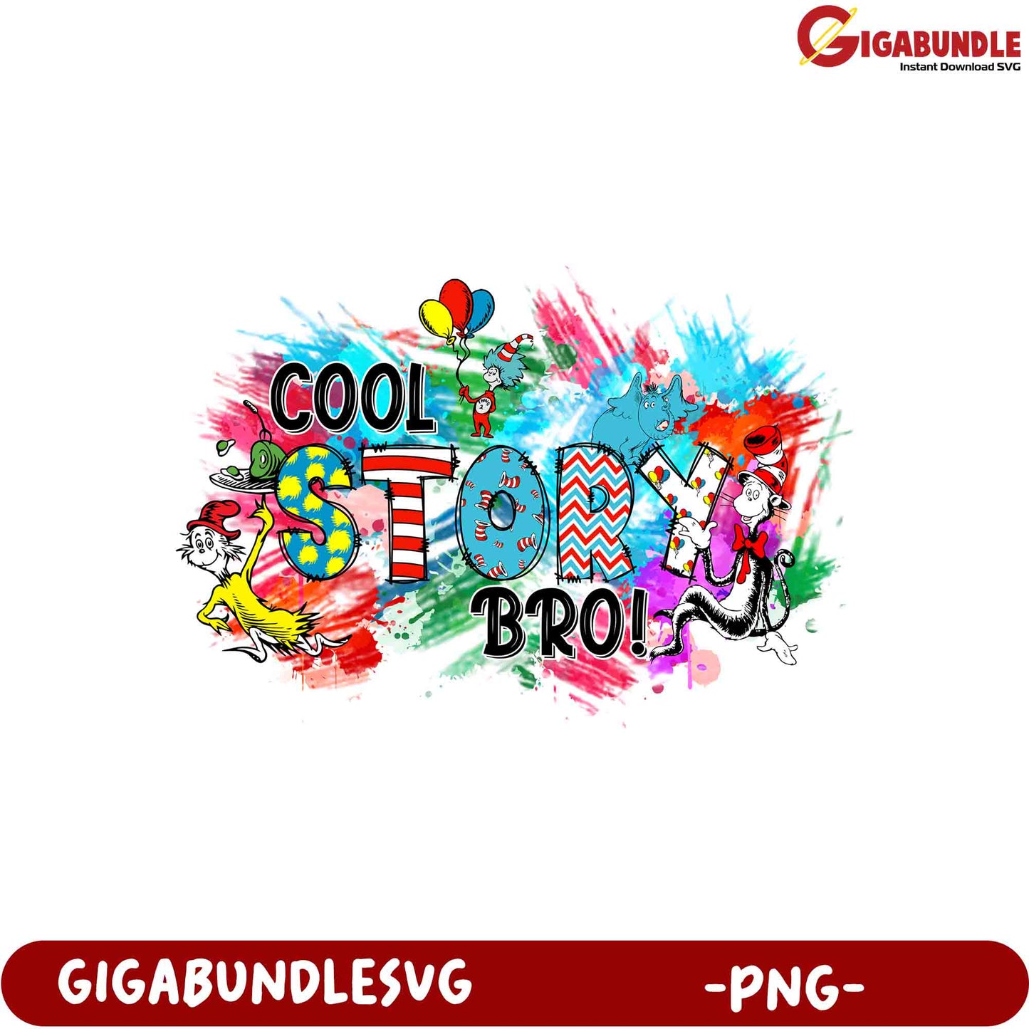 Cool Story Bro! Colorful PNG Design for Creative Projects
