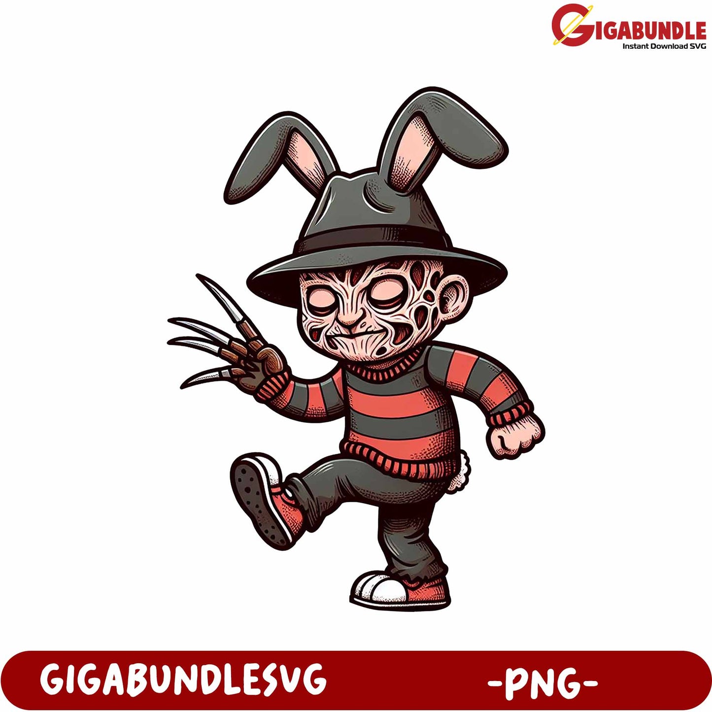 Creative Bunny Horror Character PNG for Unique Designs