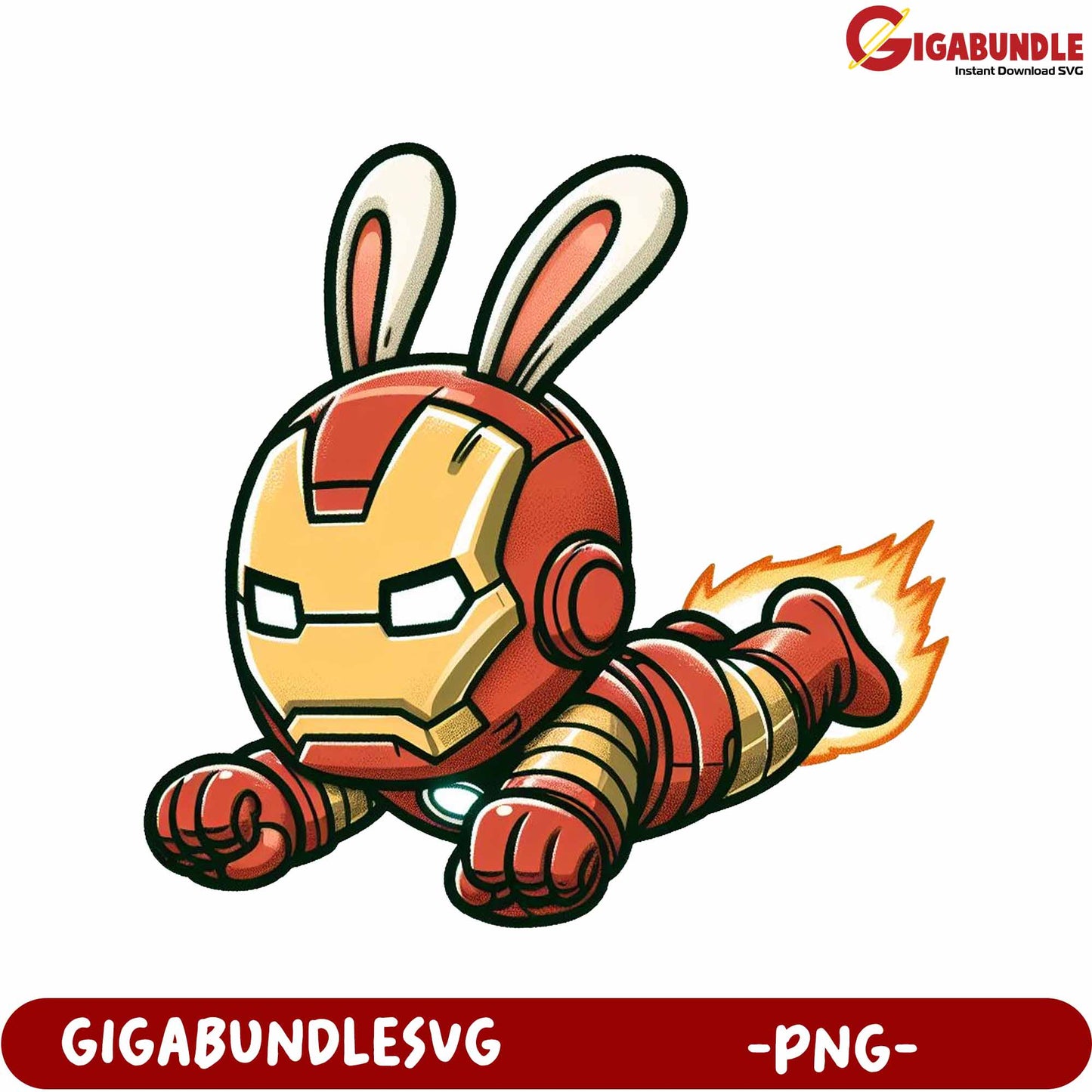 Cute Bunny Iron Man PNG Art for Cartoon Lovers and Fans