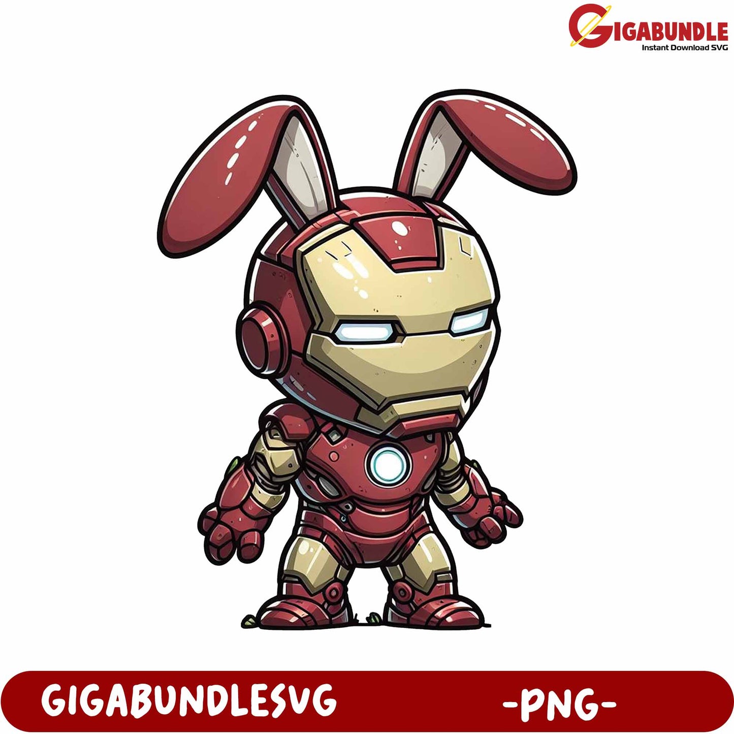 Cute Bunny Iron Mech PNG Design for Creative Projects