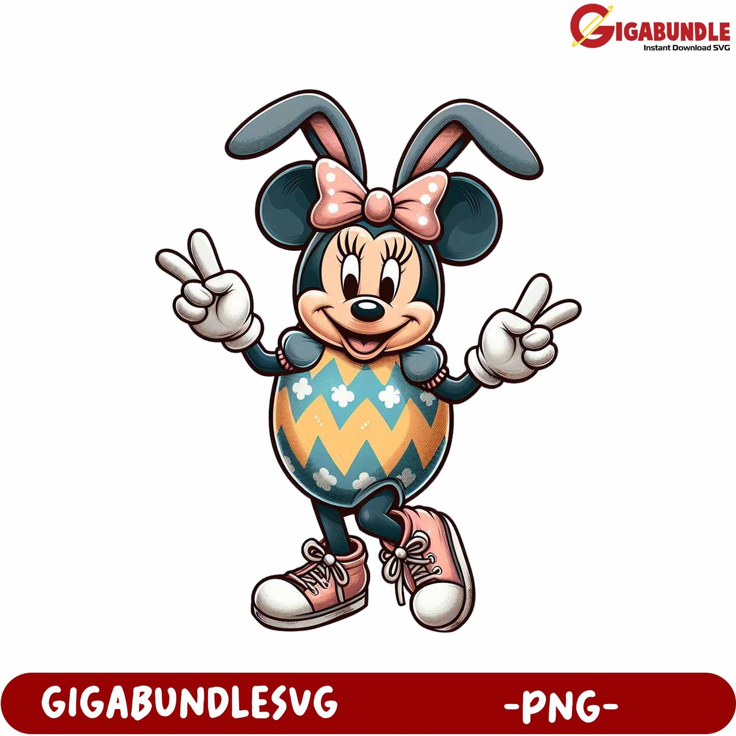 Cute Bunny Minnie Mouse Character PNG for Crafting Projects