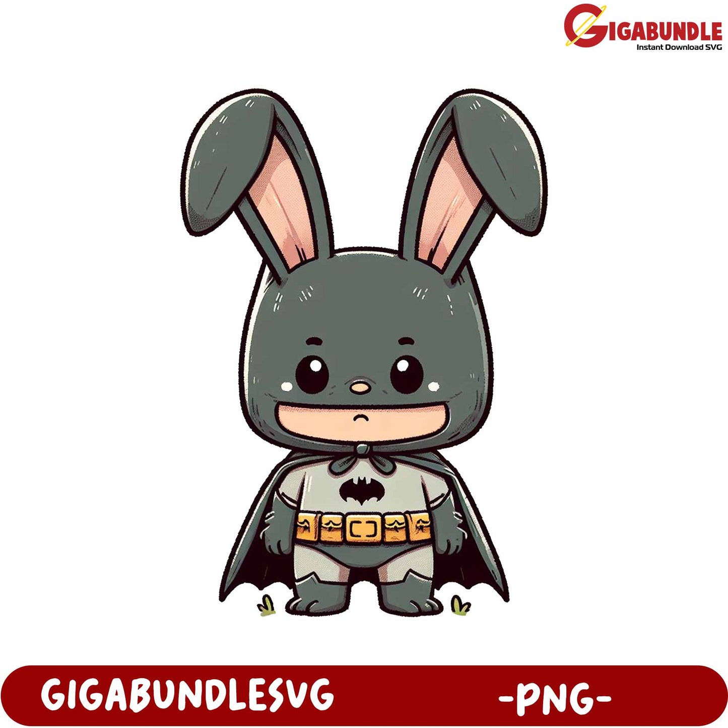 Cute Bunny Superhero Character PNG for Kids' Projects