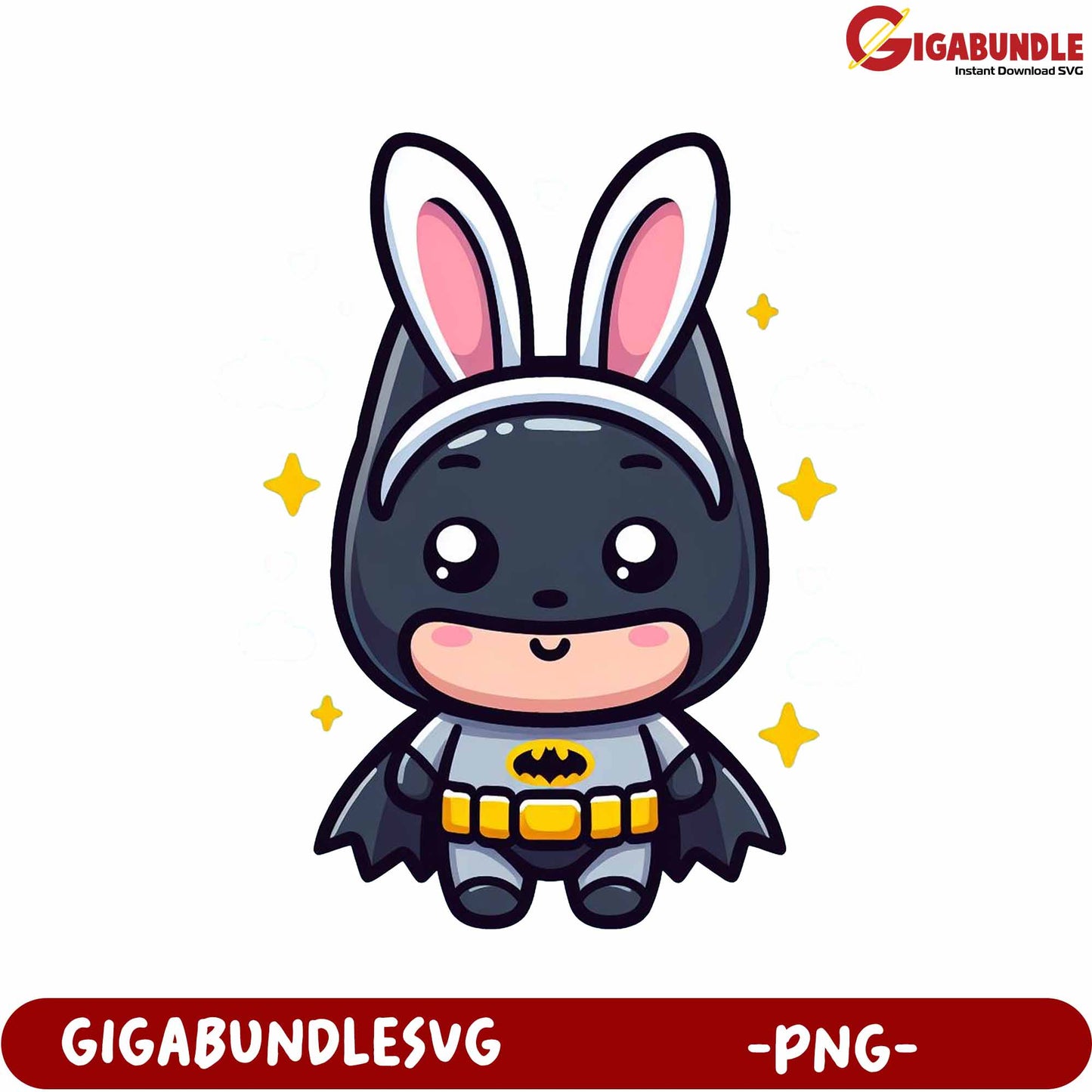 Cute Bunny Superhero PNG Character Design for Kids Fun