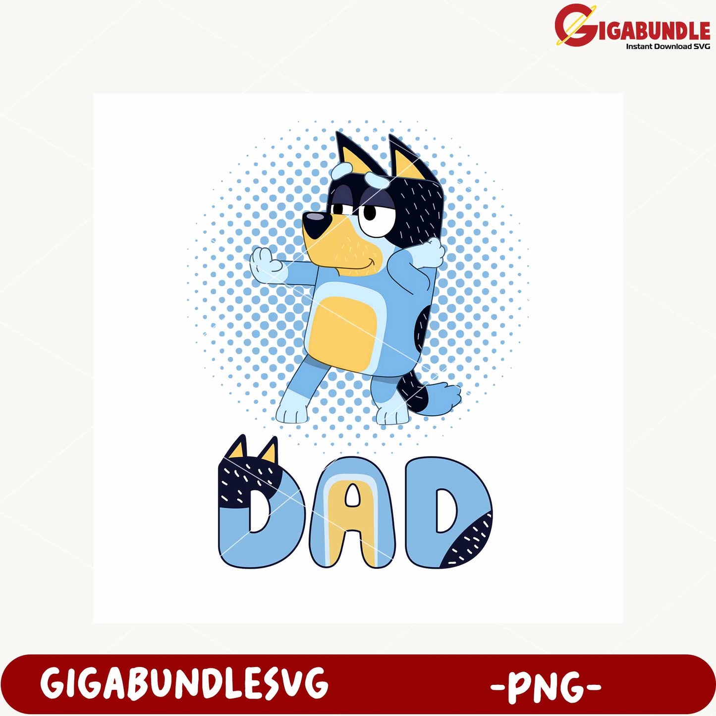 Cute Cartoon Dog Dad PNG Graphic for Crafting Projects
