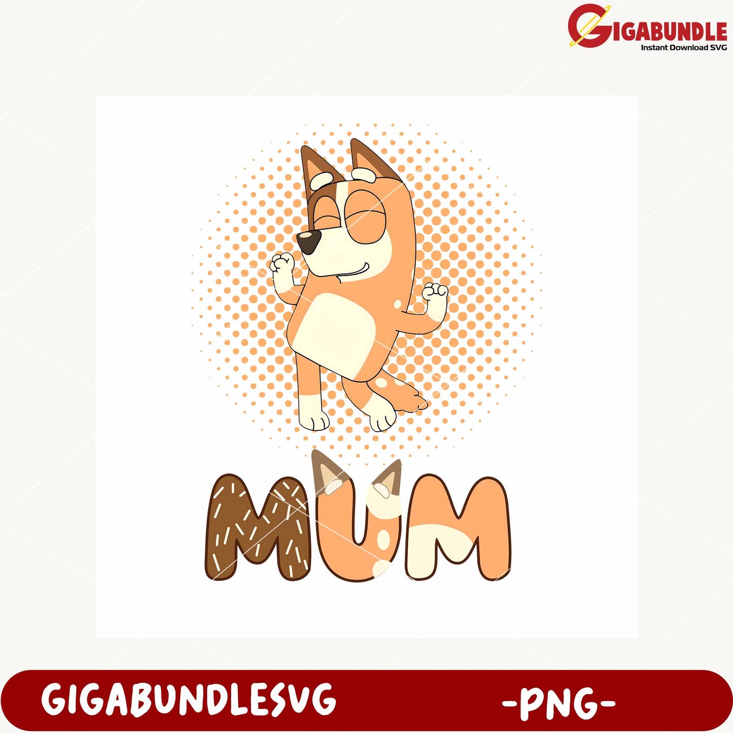 Cute Cartoon Dog Mum Character PNG Design Download