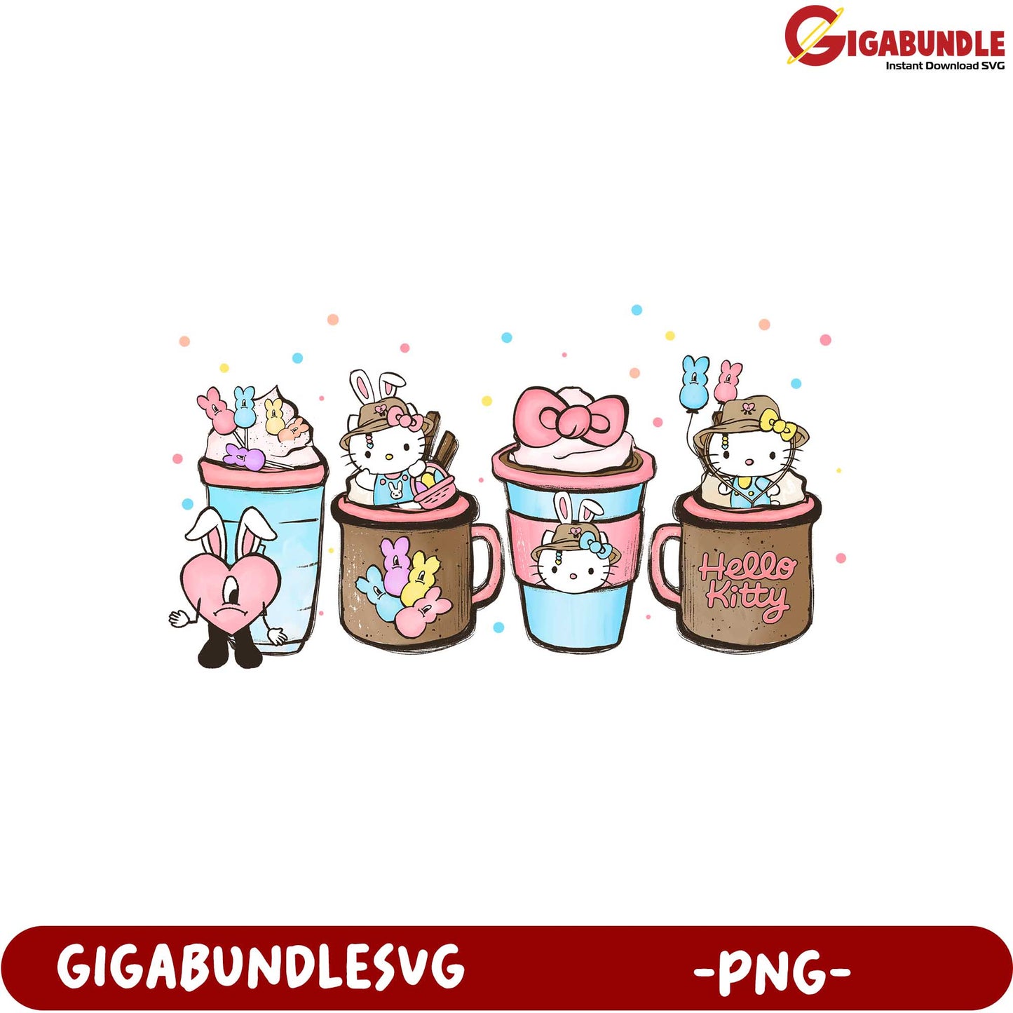 Cute Hello Kitty and Friends Coffee Mugs PNG for Crafting Fun