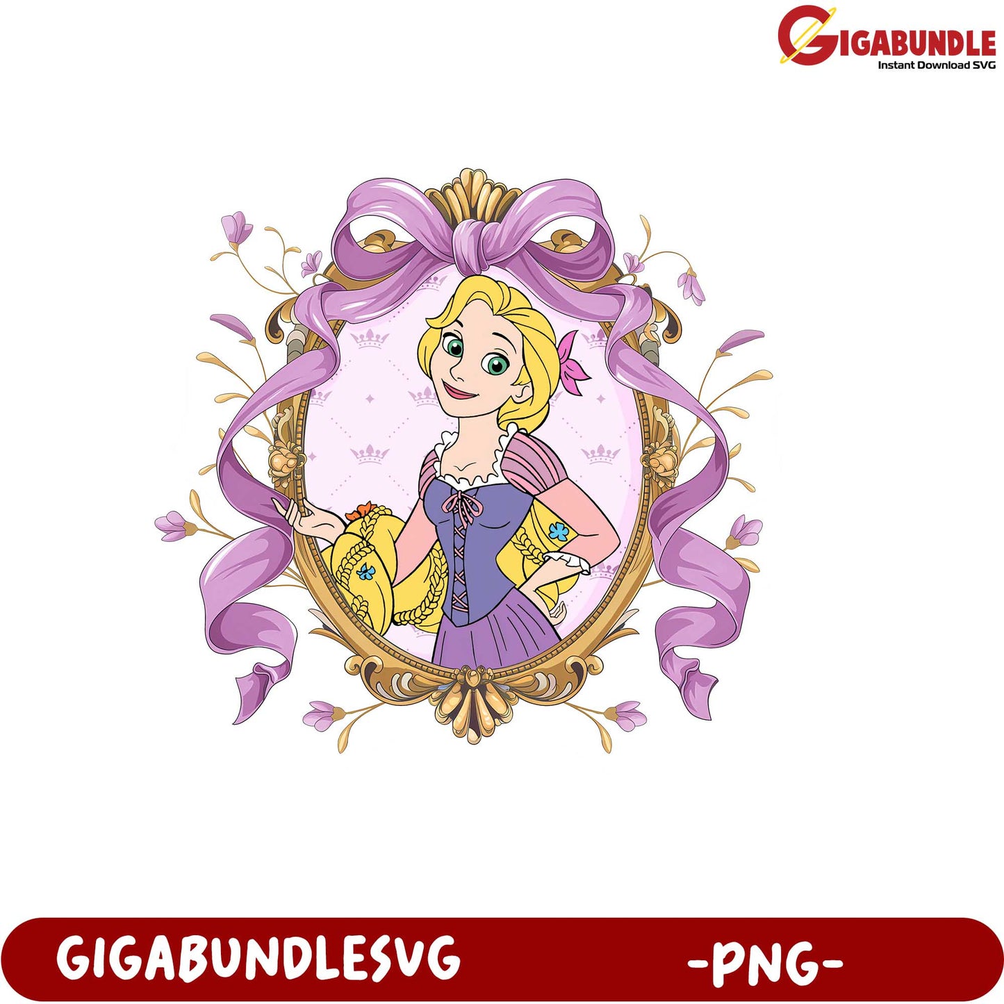 Cute Princess Character Design PNG for Scrapbooking and Crafts