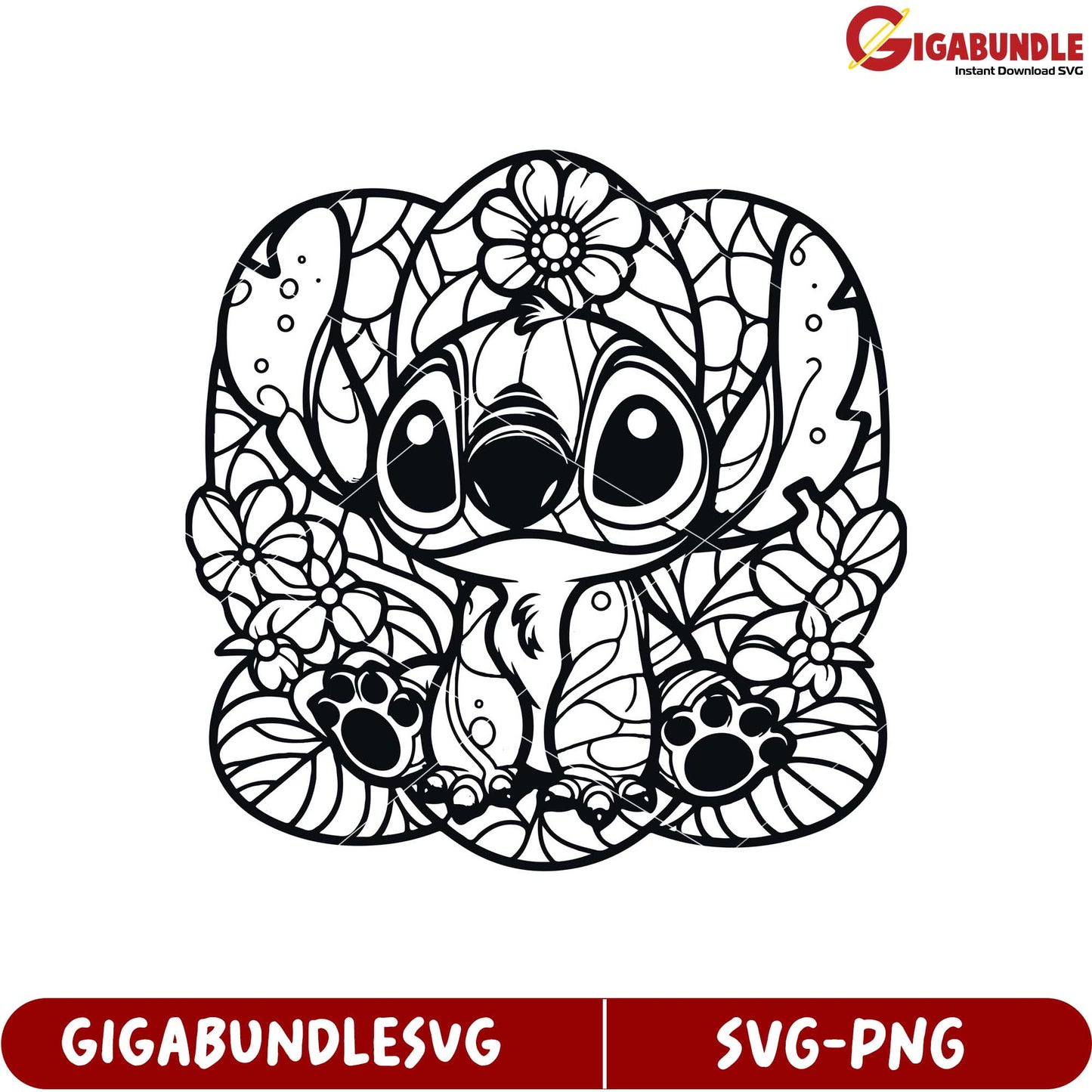 Cute SVG Art of Adorable Character Surrounded by Flowers and Leaves