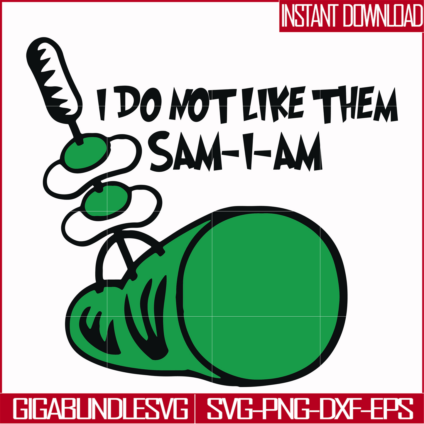 DR000123-I do not like them sam-I-am svg, png, dxf, eps file DR000123