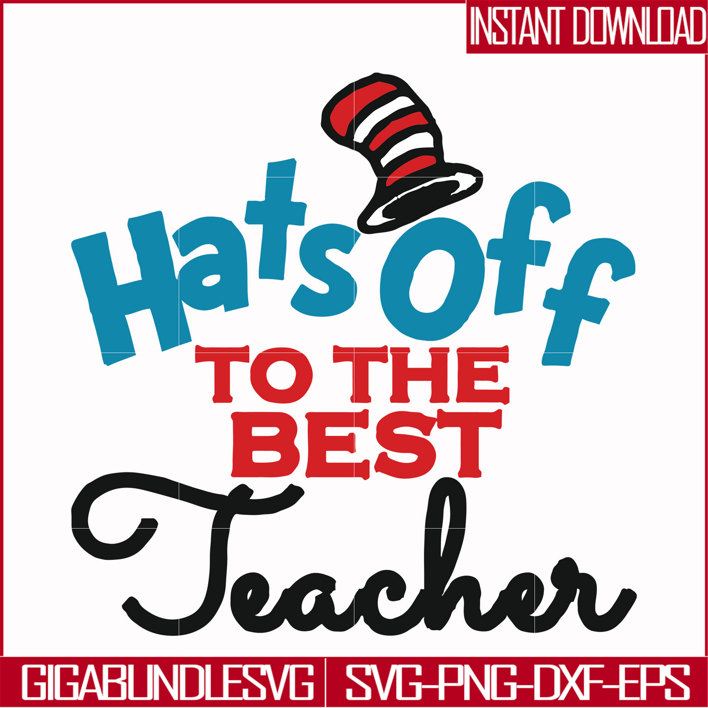 DR00013-Hats off to the best teacher svg, png, dxf, eps file DR00013