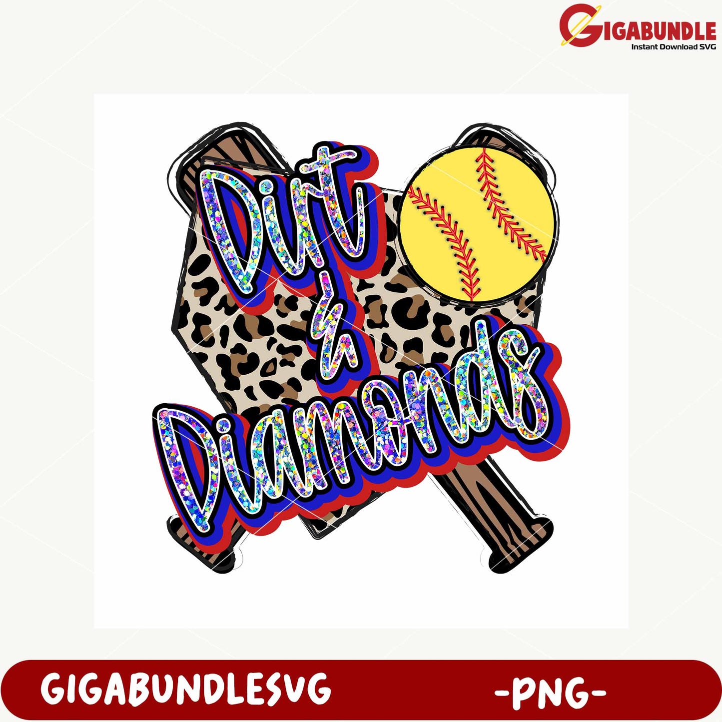 Dirt Diamonds Softball Design for Creative Projects PNG