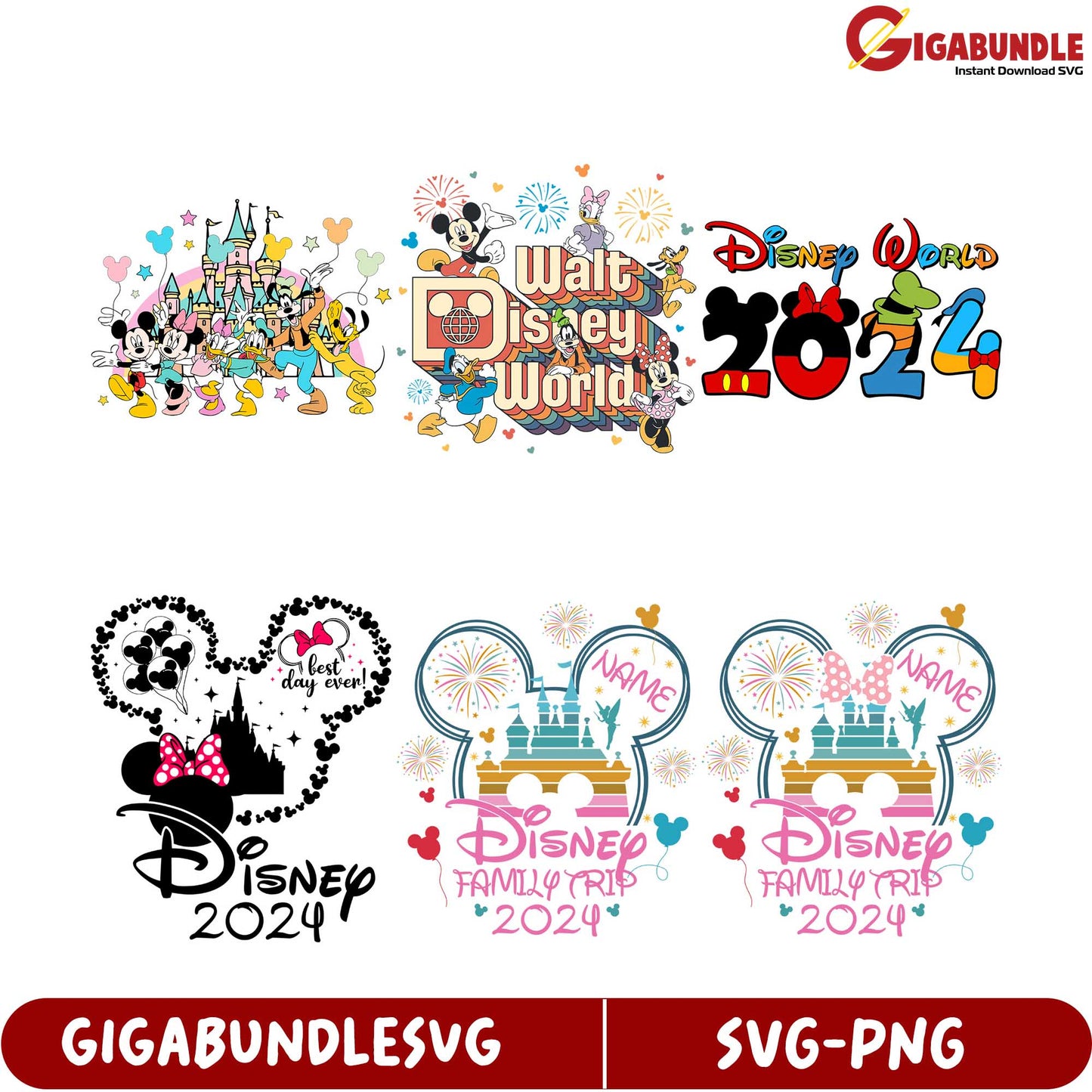 Disney 2024 SVG Bundle Magical Family Trip Designs for Everyone