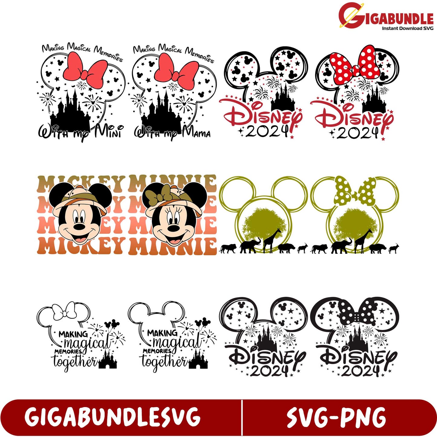 Disney 2024 SVG Bundle Magical Mickey & Minnie Designs