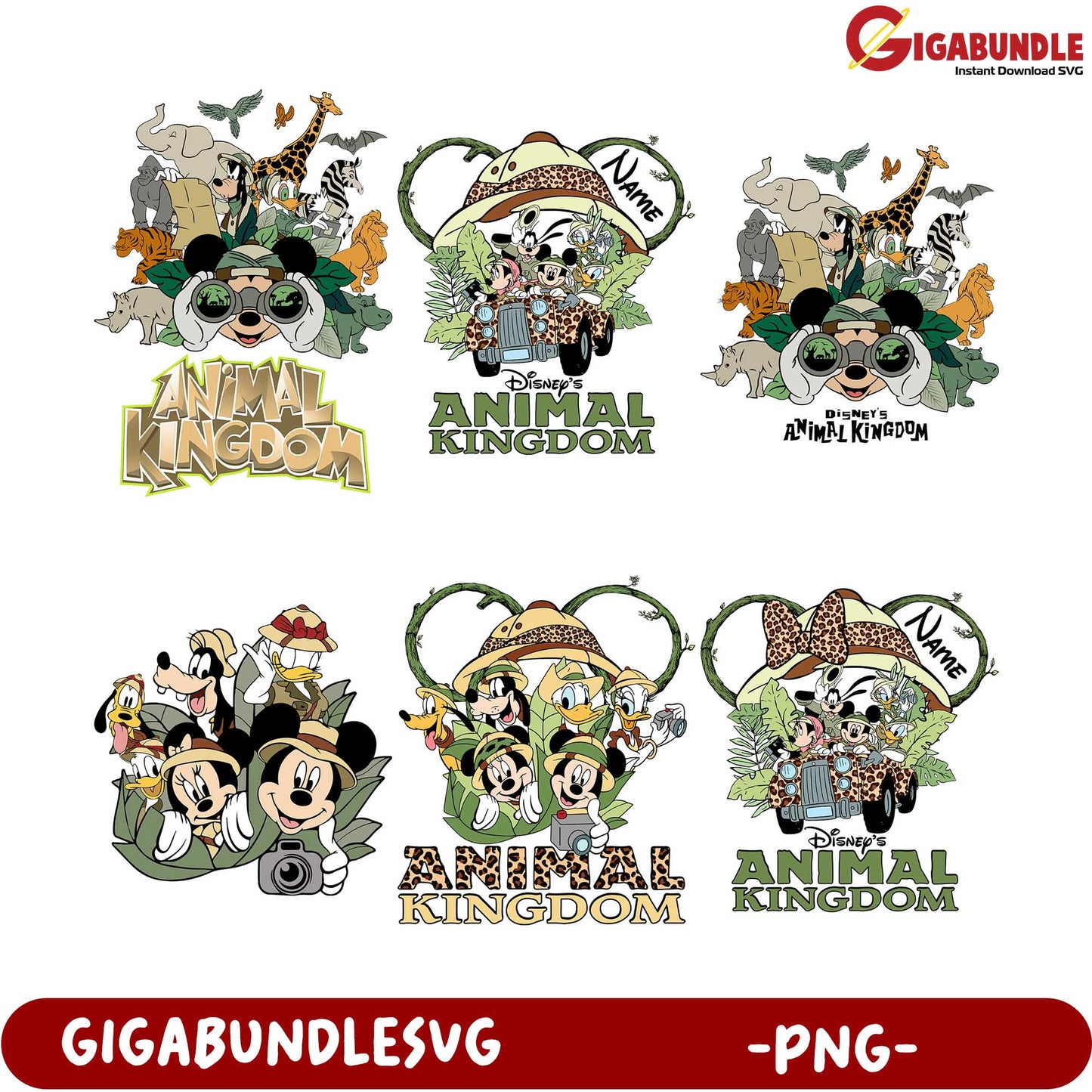 Disney Animal Kingdom PNG Bundle - Fun Character Designs