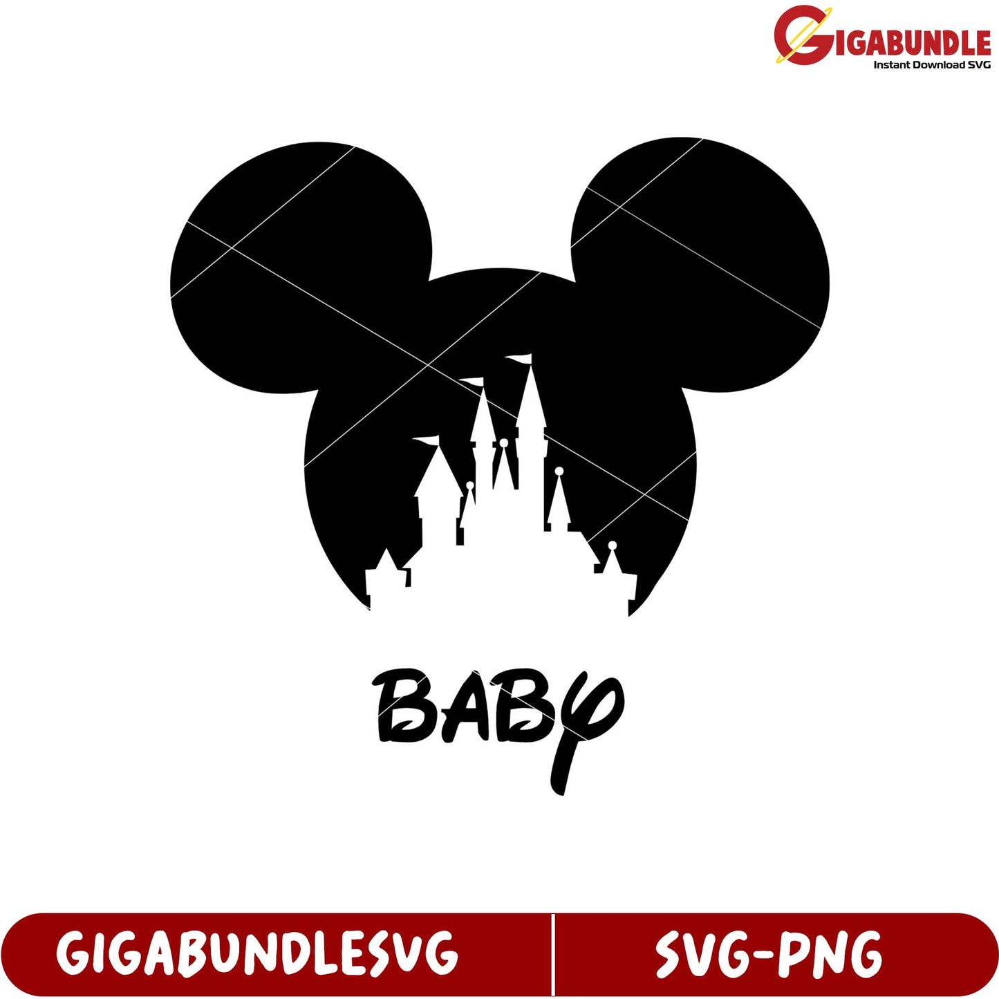 Disney Baby Mickey Mouse Castle SVG Design for Craft Projects