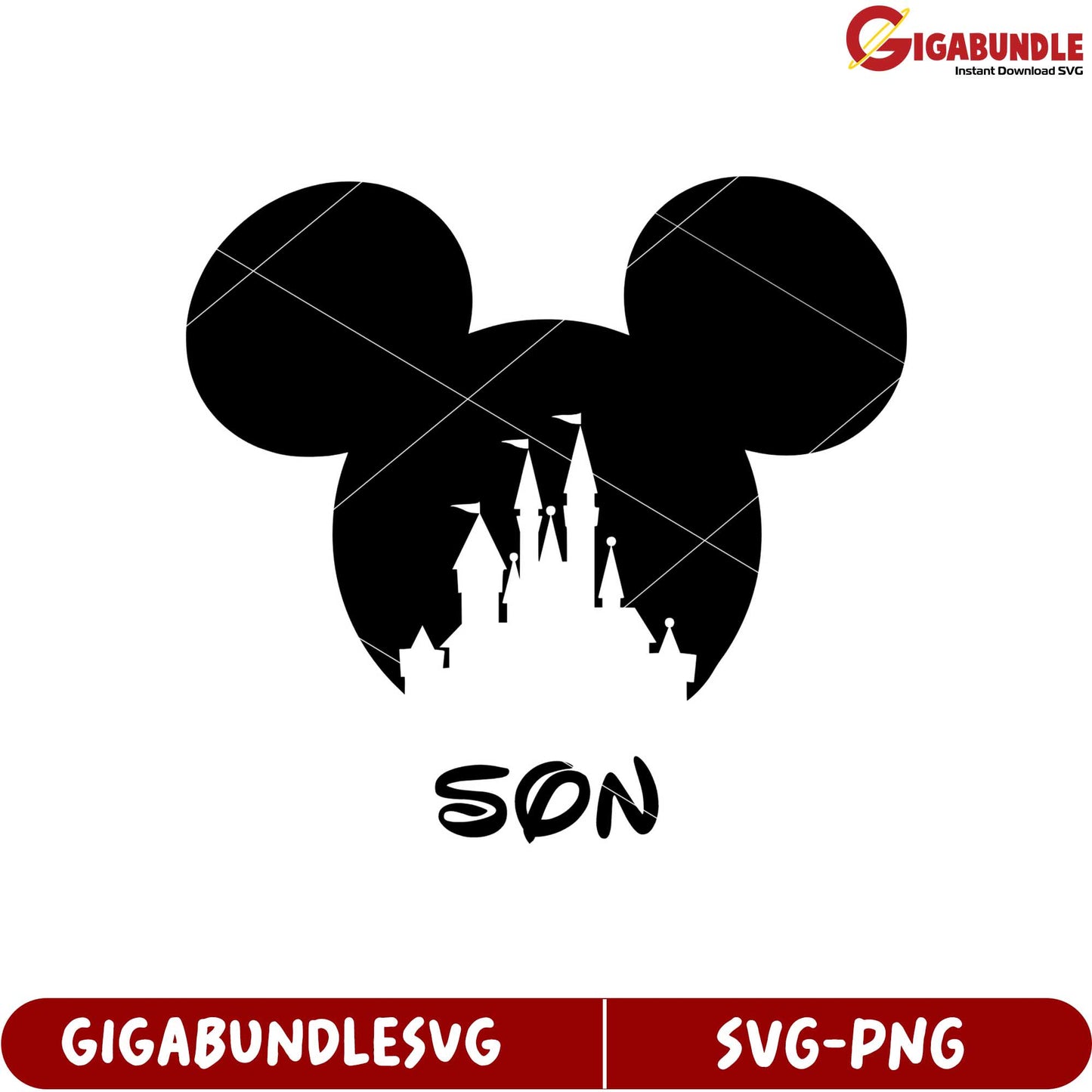 Disney Castle Mickey Mouse Ears SVG Design for Sons Kids Crafts