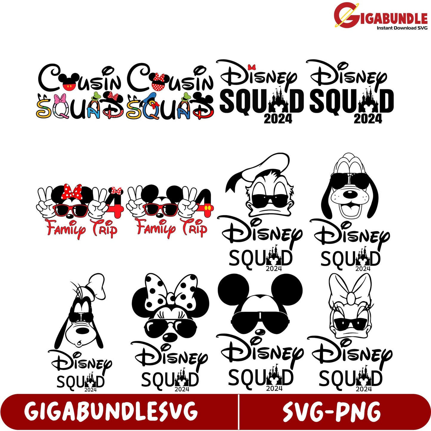 Disney Cousin Squad SVG Bundle 2024 - Fun Family Graphic Set
